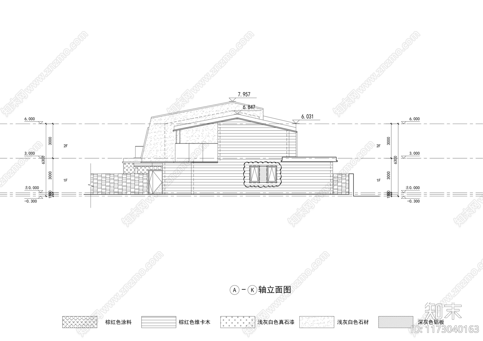 现代别墅建筑施工图下载【ID:1173040163】