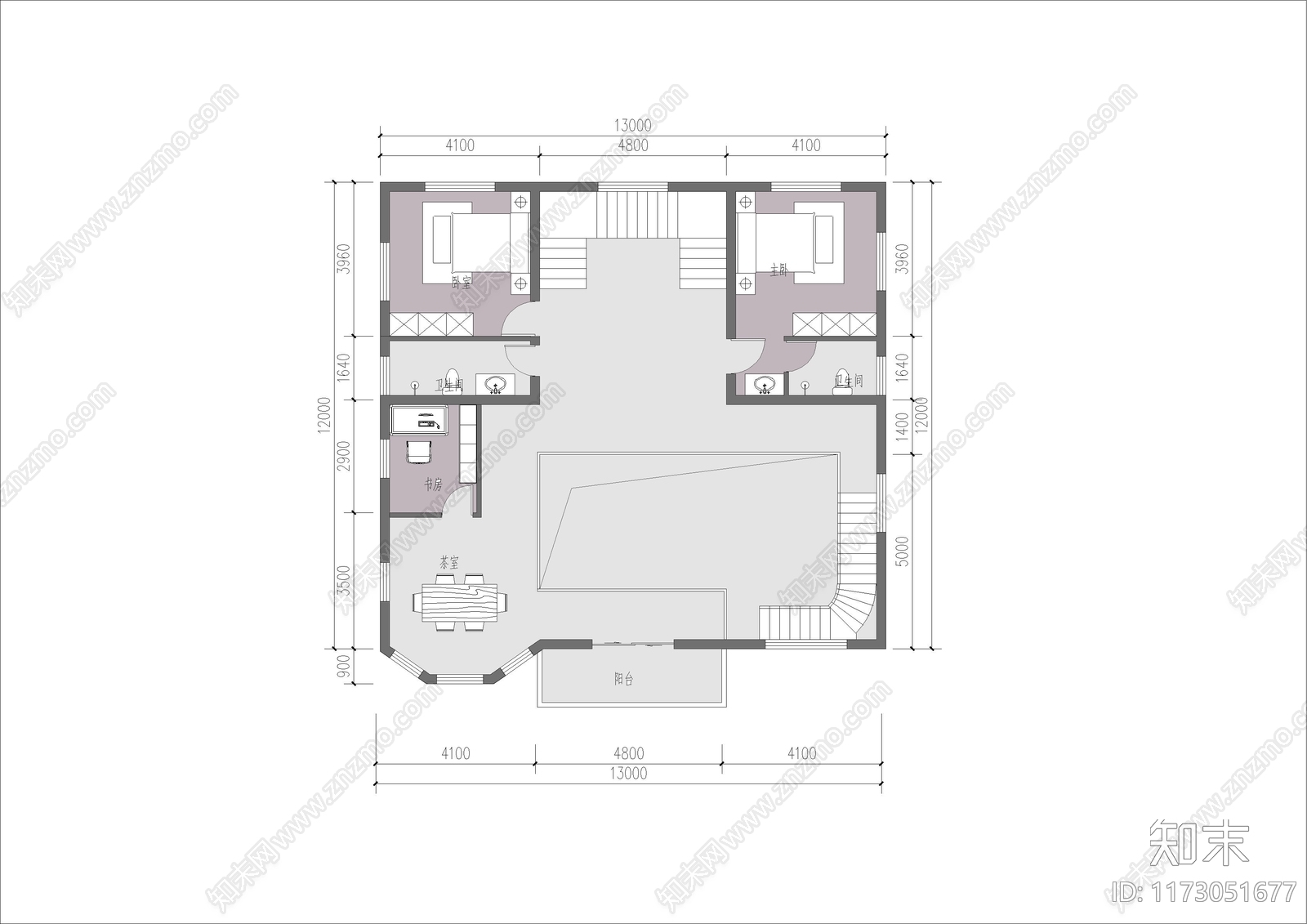 现代新中式别墅建筑施工图下载【ID:1173051677】