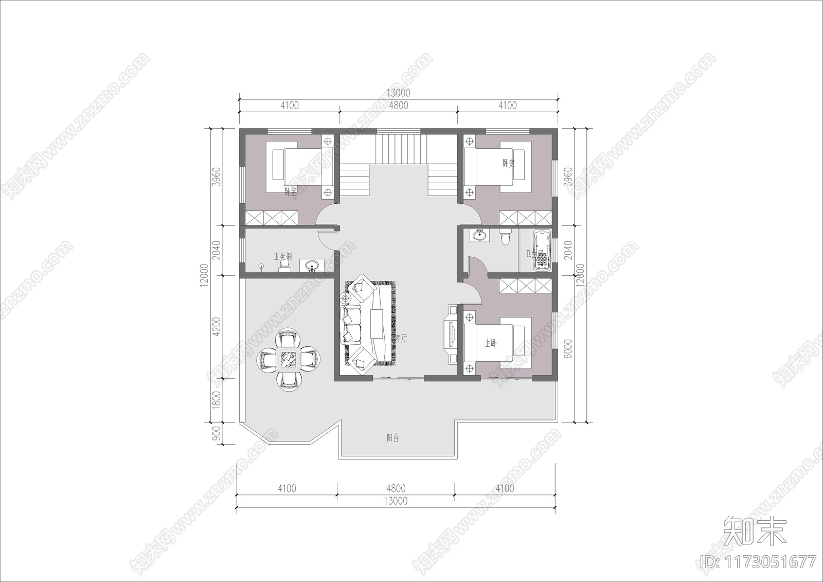 现代新中式别墅建筑施工图下载【ID:1173051677】