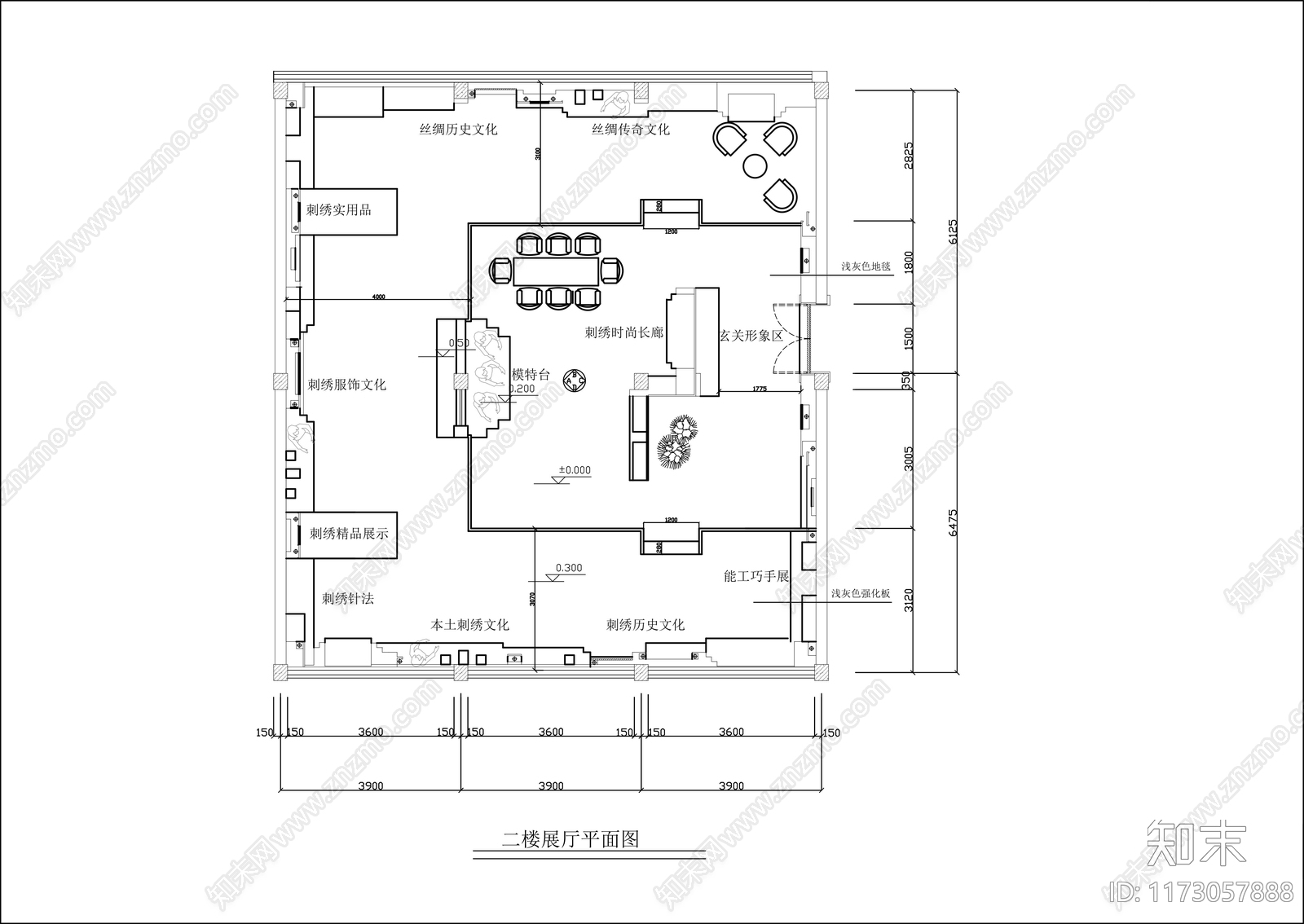 新中式展厅施工图下载【ID:1173057888】