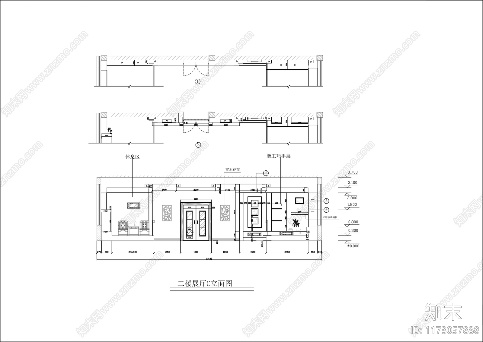 新中式展厅施工图下载【ID:1173057888】