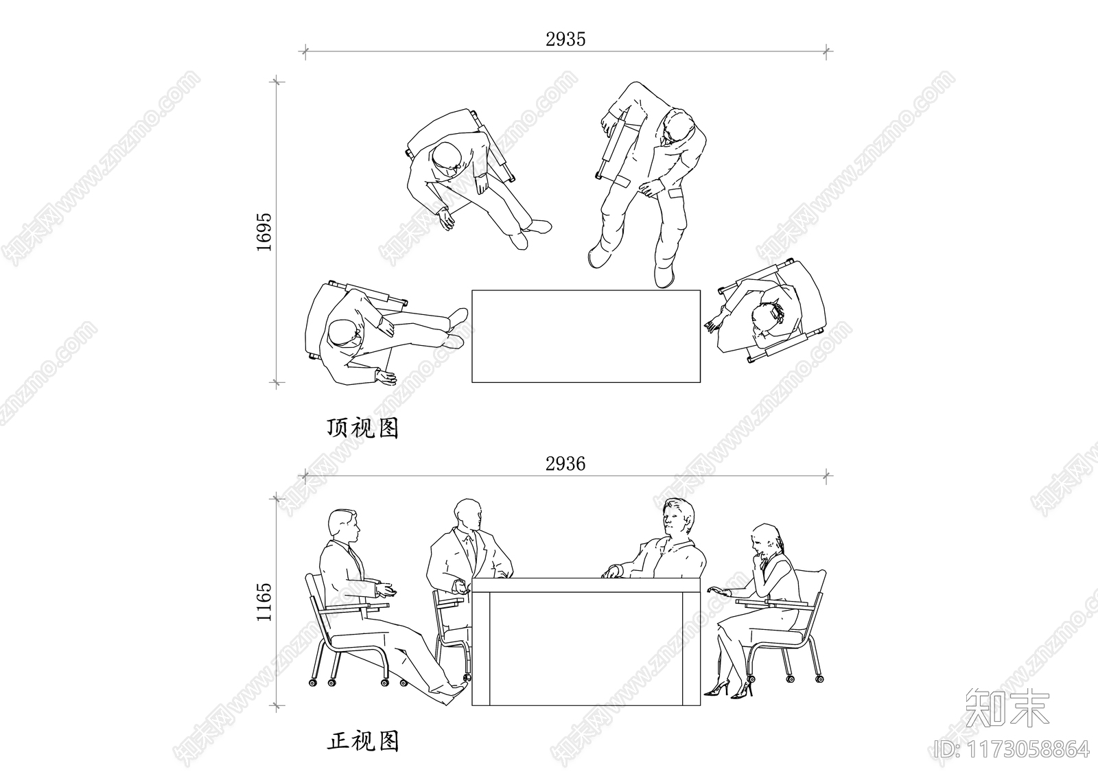 现代办公室cad施工图下载【ID:1173058864】