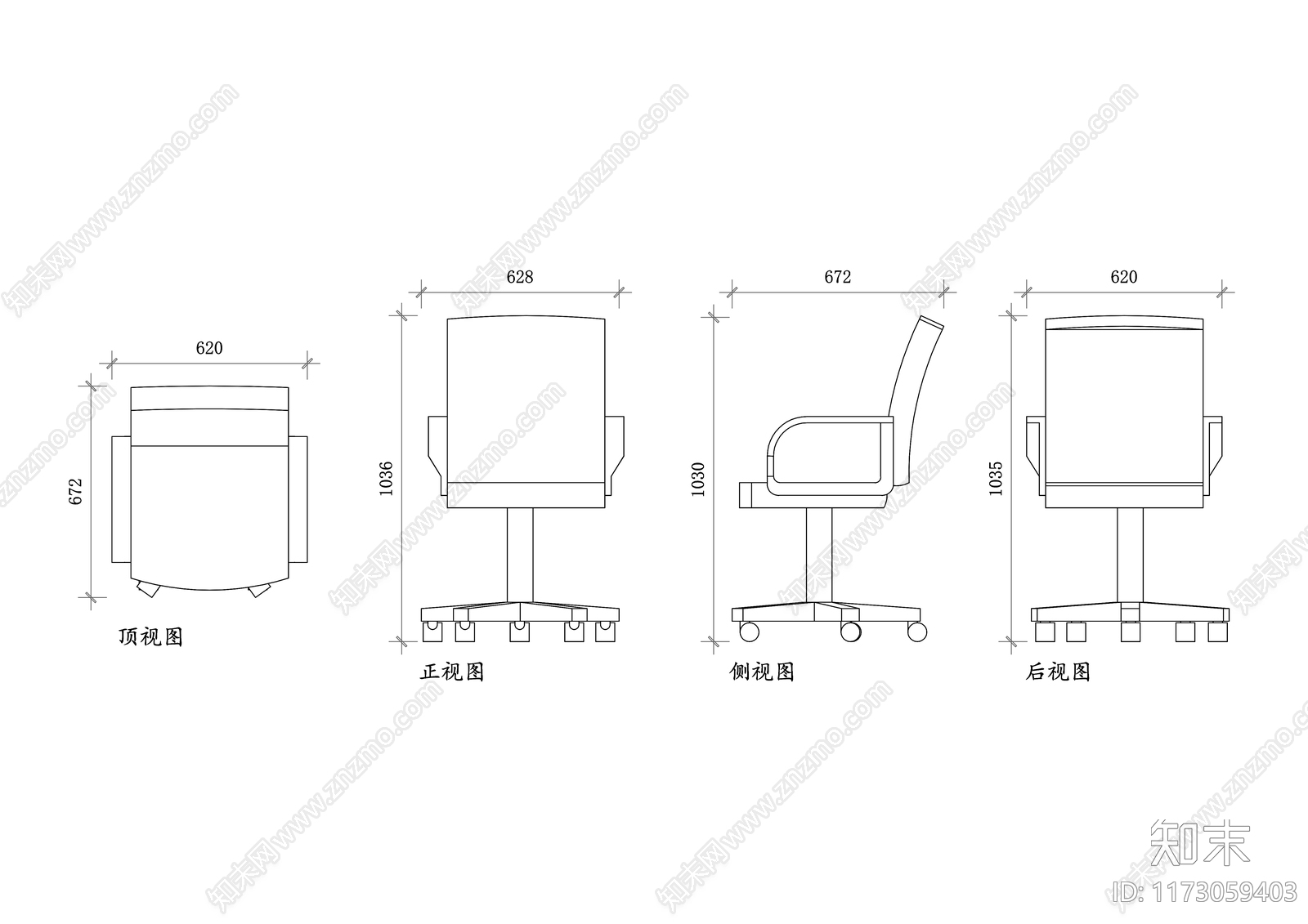 现代办公室cad施工图下载【ID:1173059403】