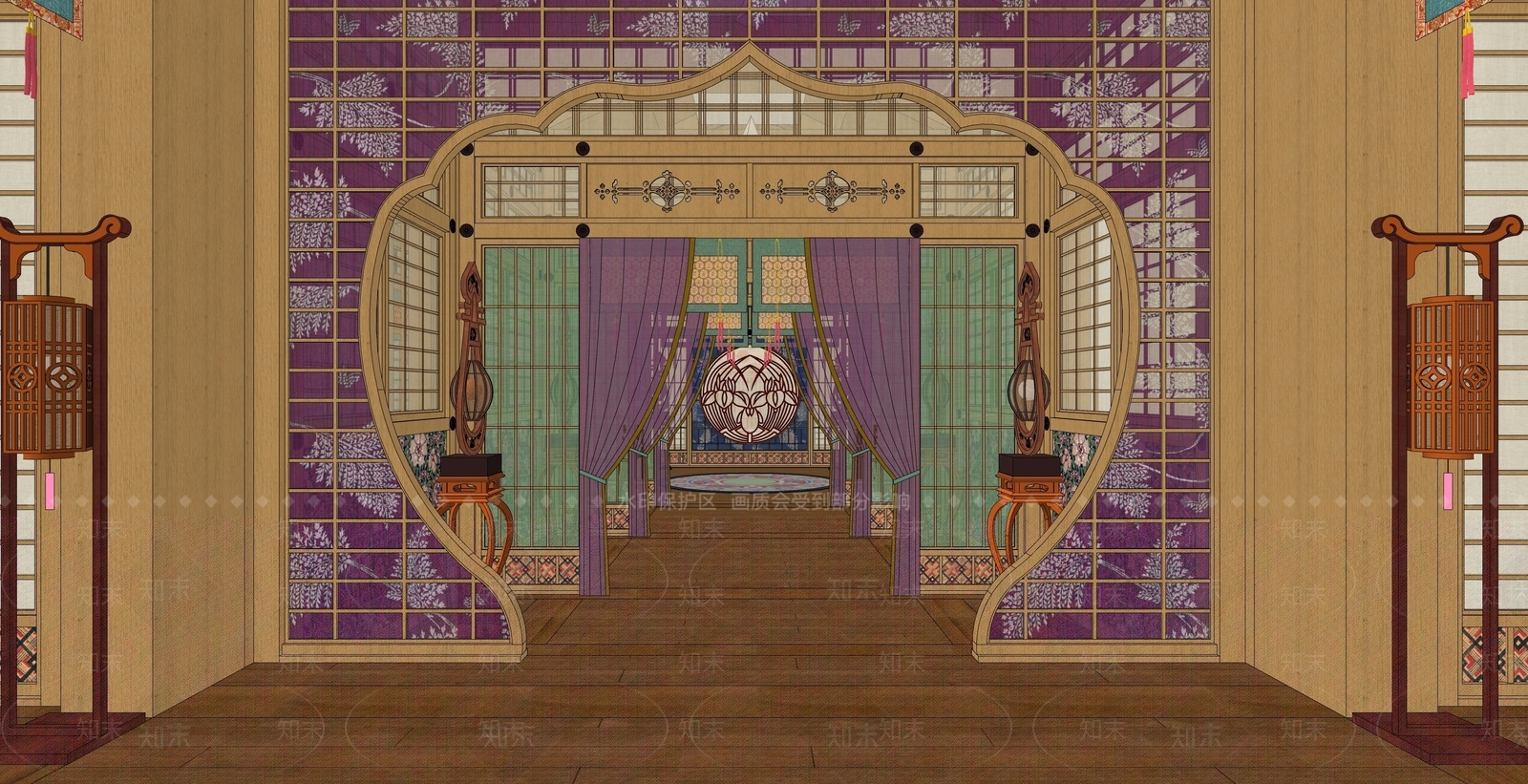 中式风格建筑SU模型下载【ID:1173059602】
