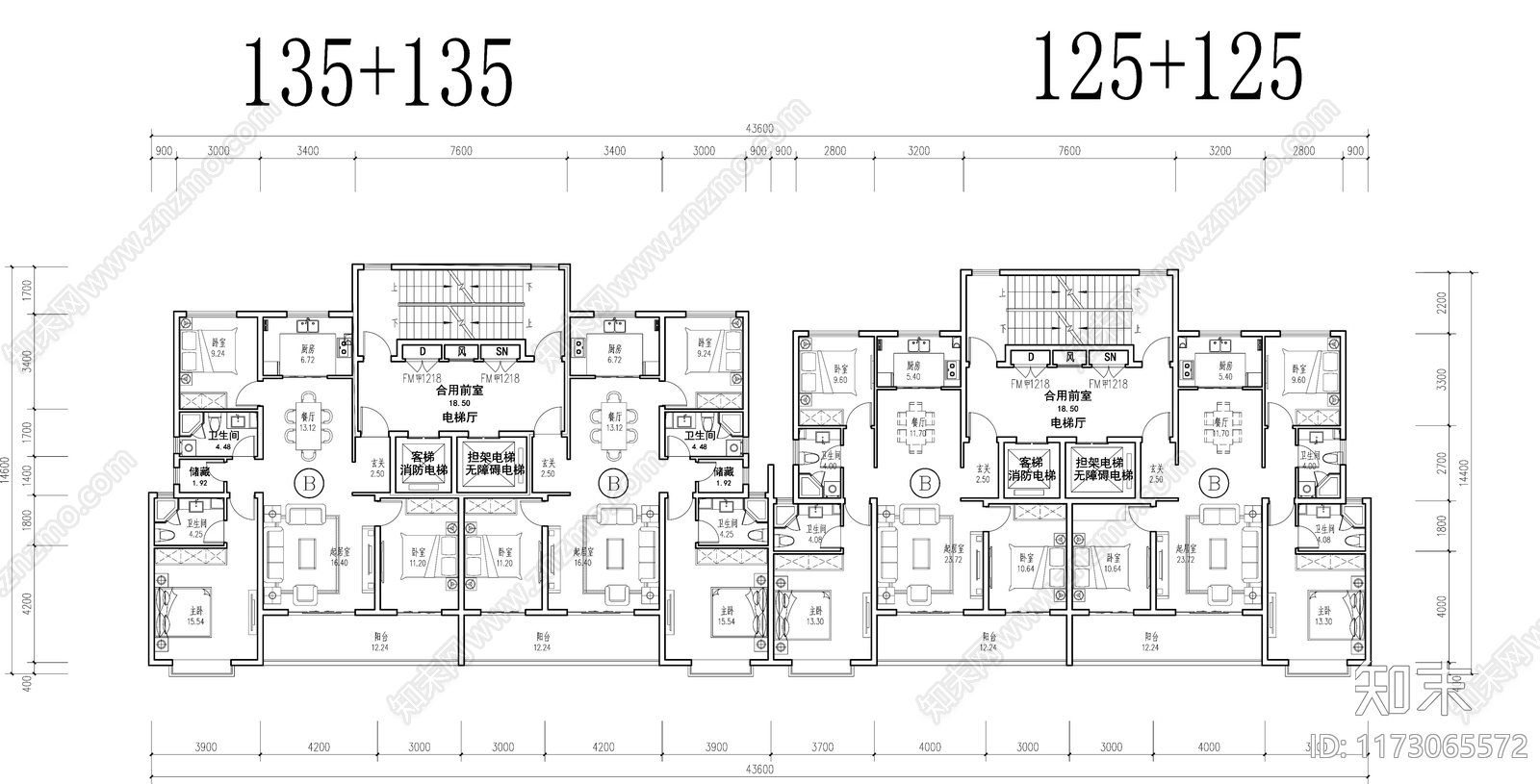 现代住宅楼建筑cad施工图下载【ID:1173065572】