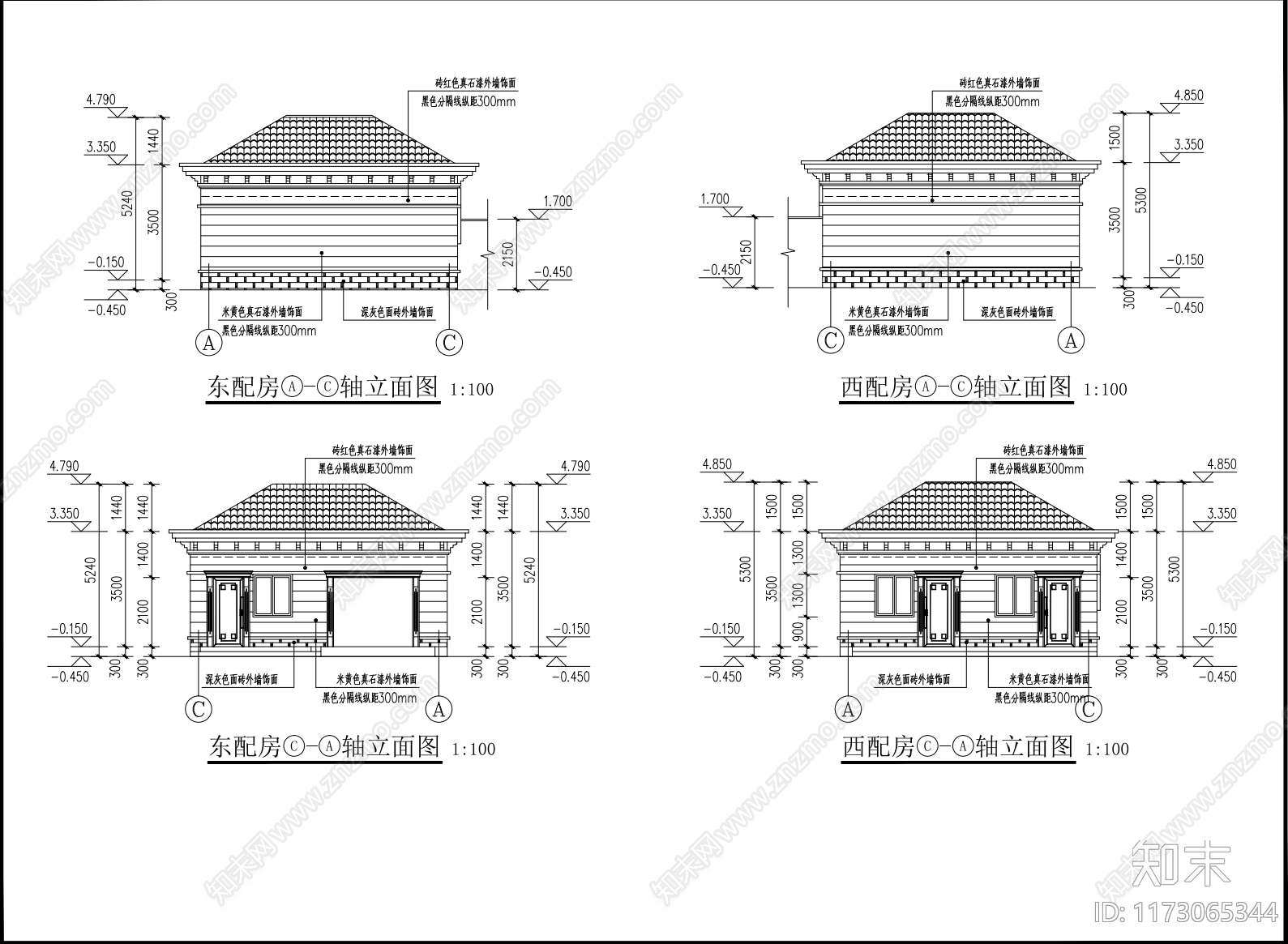 现代别墅建筑cad施工图下载【ID:1173065344】