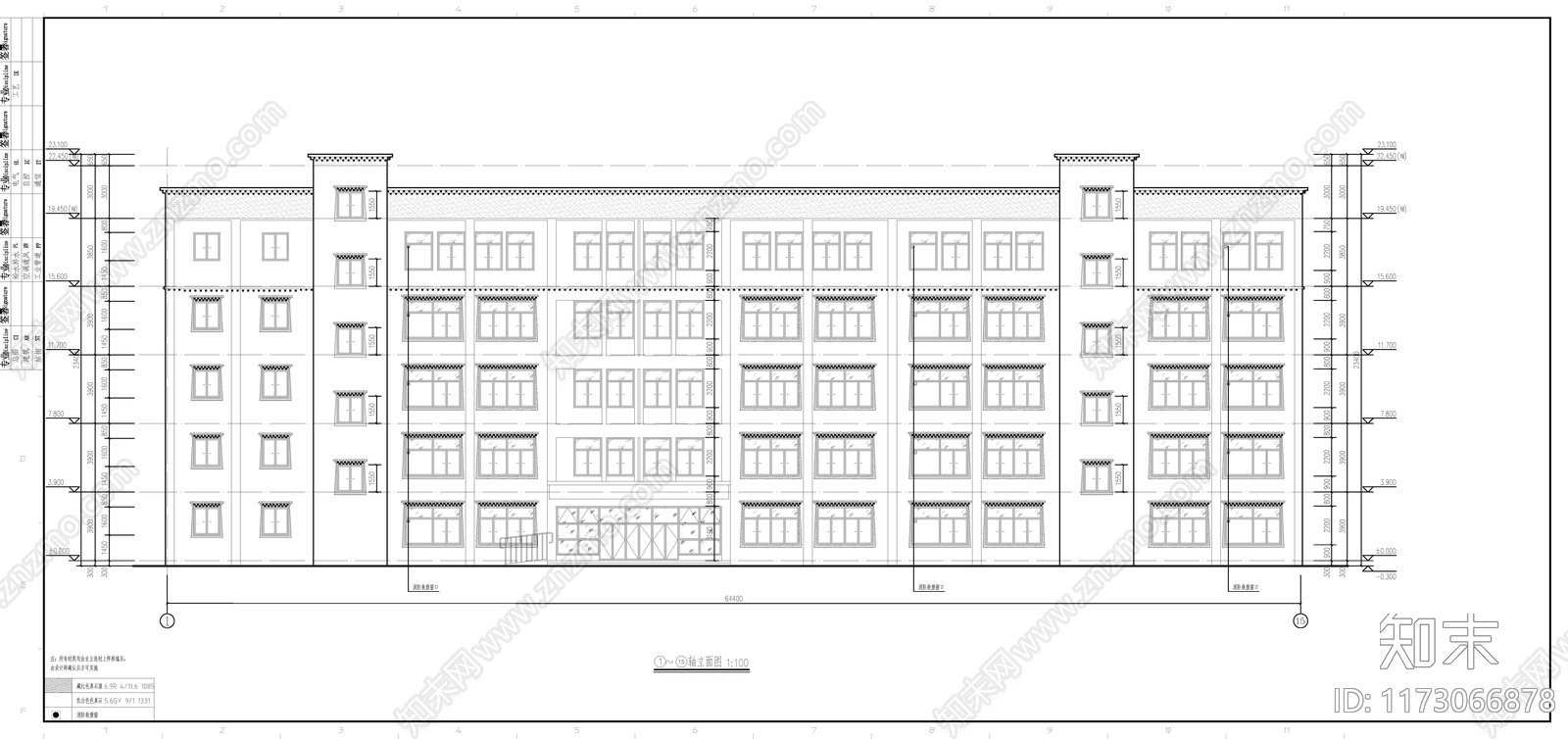 中式学校建筑cad施工图下载【ID:1173066878】