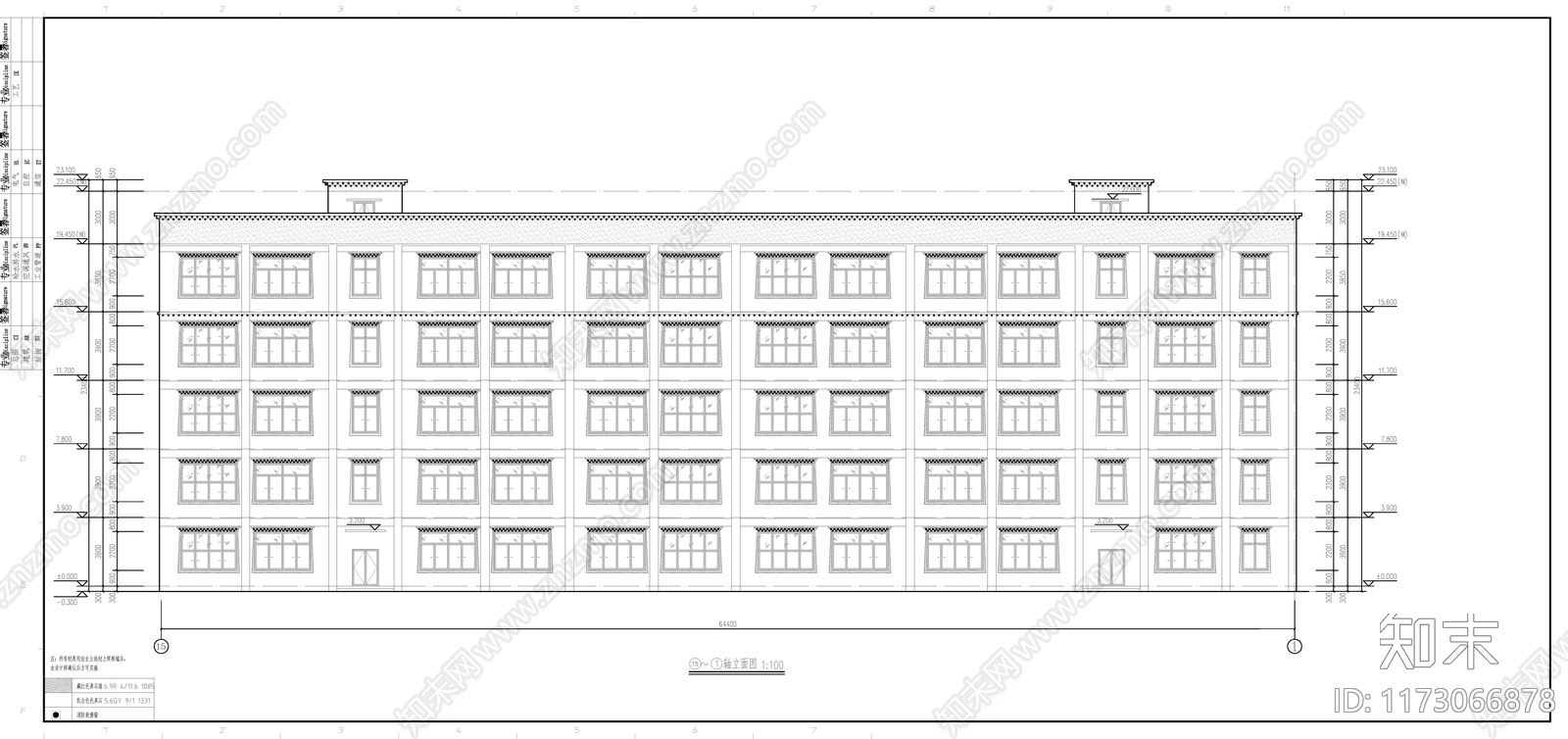 中式学校建筑cad施工图下载【ID:1173066878】