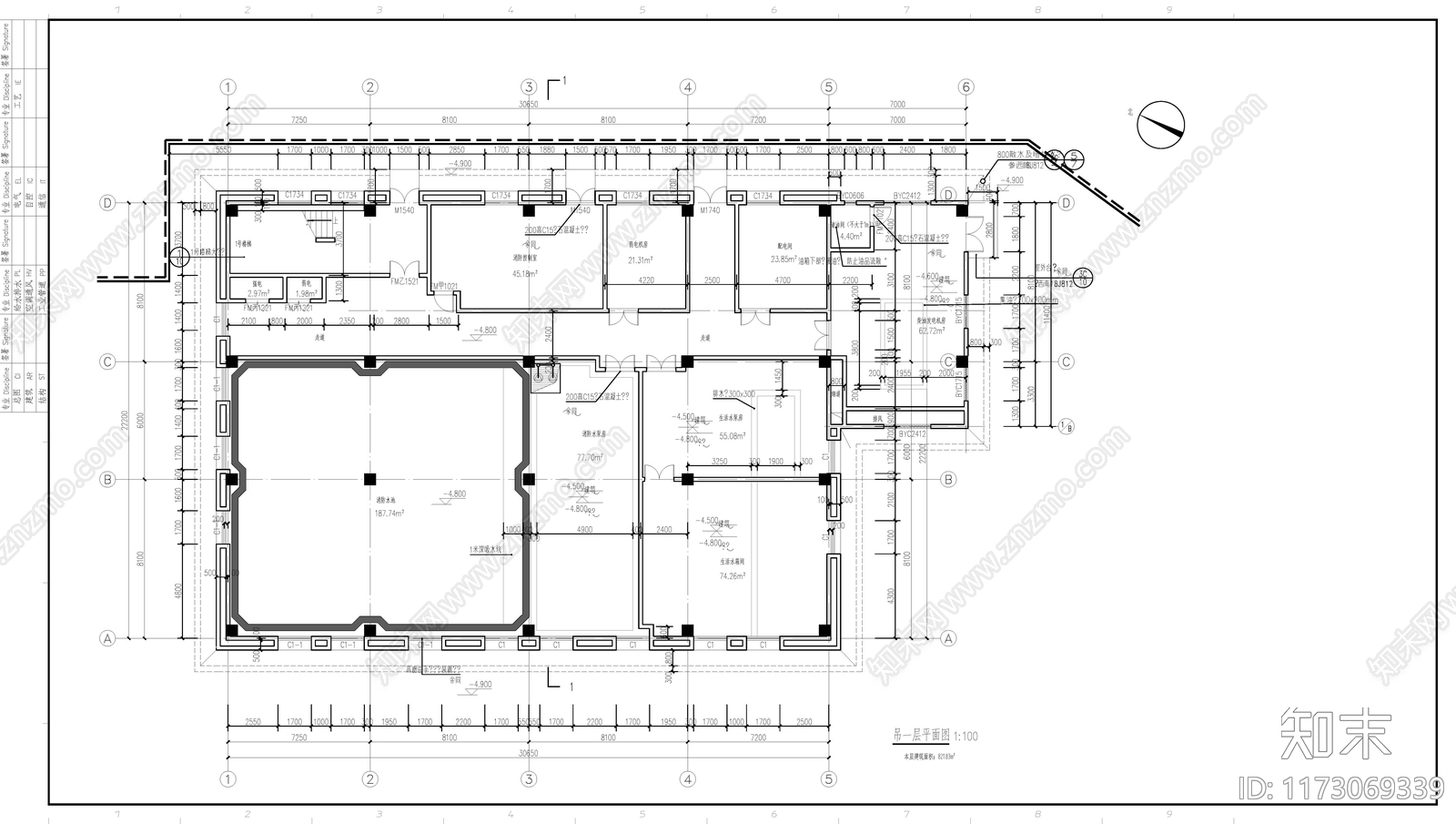 中式学校建筑cad施工图下载【ID:1173069339】