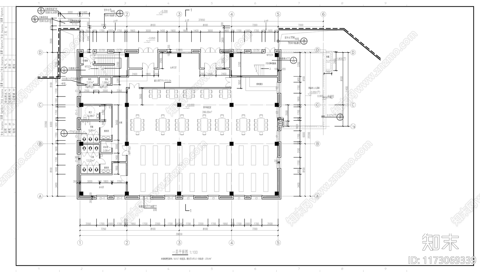 中式学校建筑cad施工图下载【ID:1173069339】