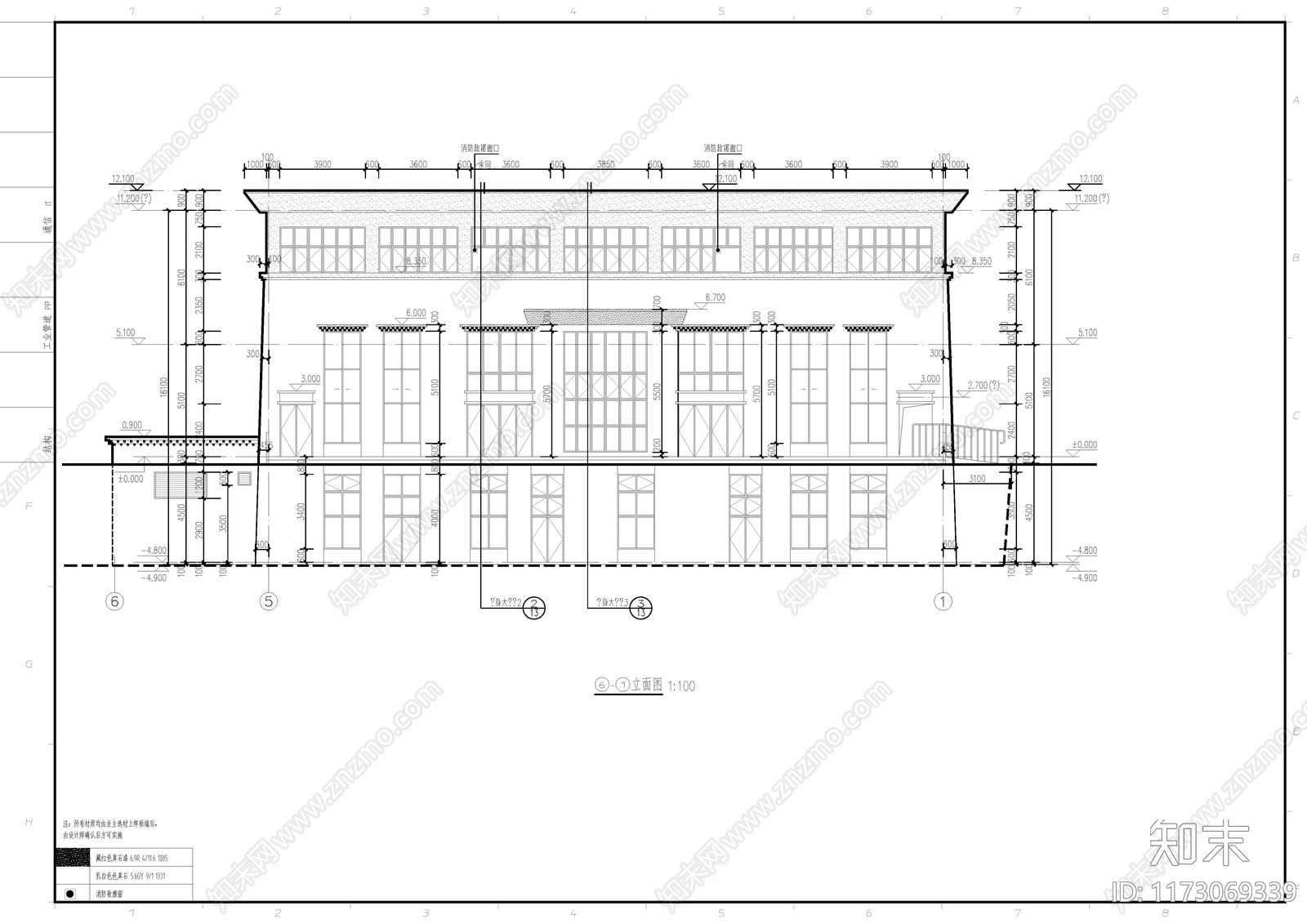 中式学校建筑cad施工图下载【ID:1173069339】