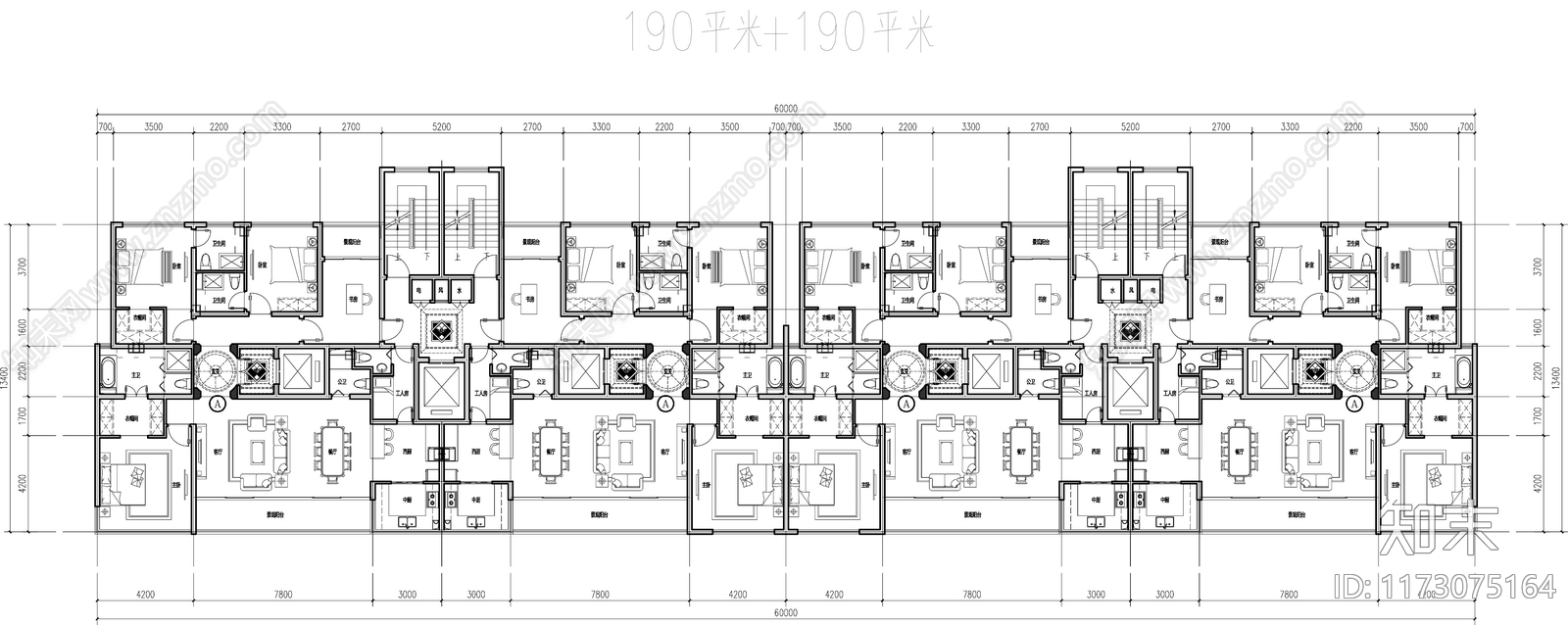 现代住宅楼建筑施工图下载【ID:1173075164】