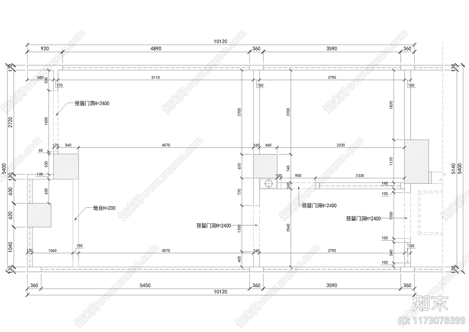 现代办公室cad施工图下载【ID:1173078399】