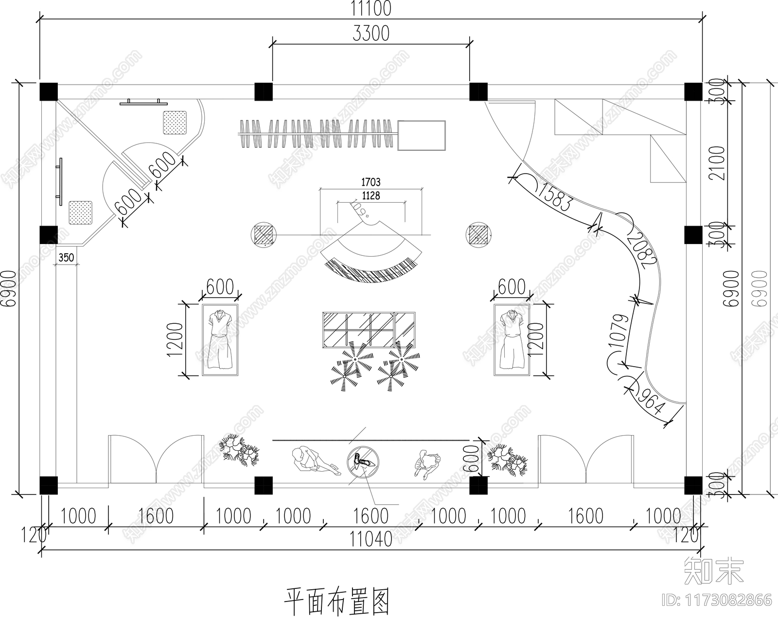 现代服装店cad施工图下载【ID:1173082866】