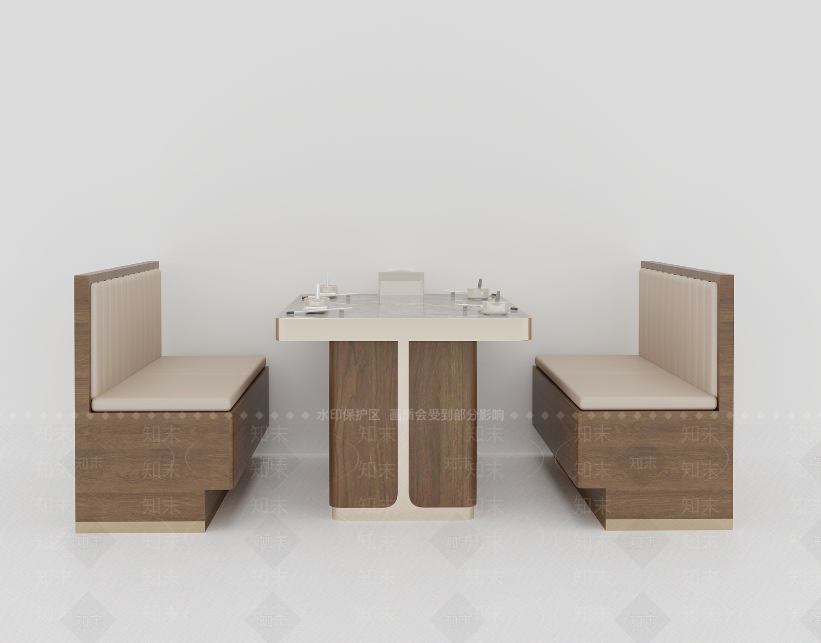 现代新中式卡座沙发3D模型下载【ID:1173094832】