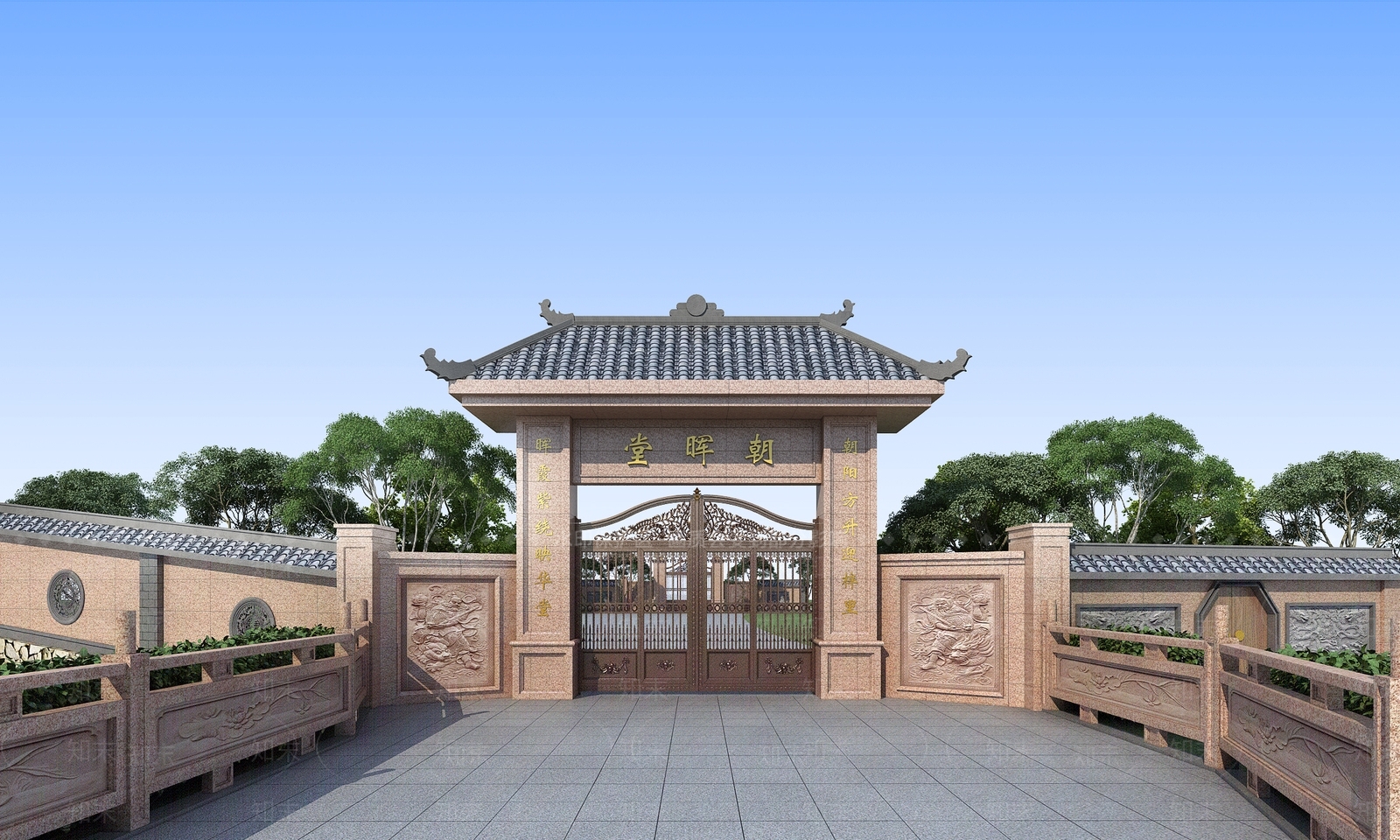 新中式欧式古建3D模型下载【ID:1173098223】