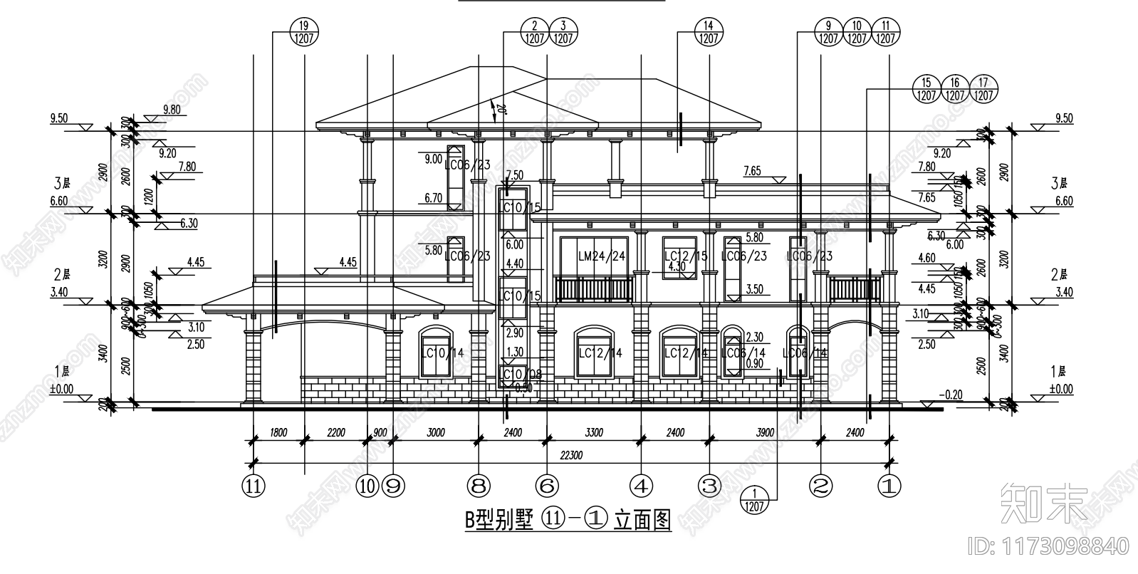 现代别墅建筑cad施工图下载【ID:1173098840】