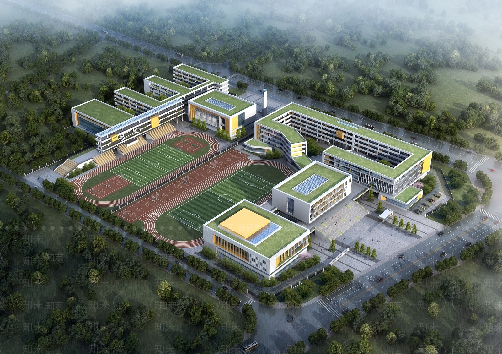 现代学校建筑SU模型下载【ID:1173106753】