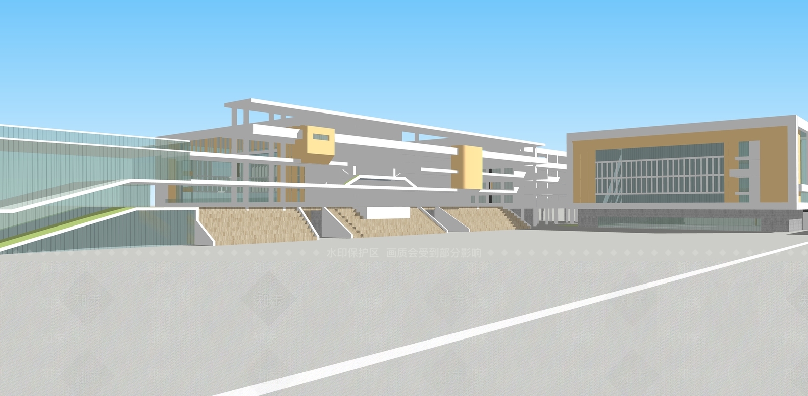 现代学校建筑SU模型下载【ID:1173106753】
