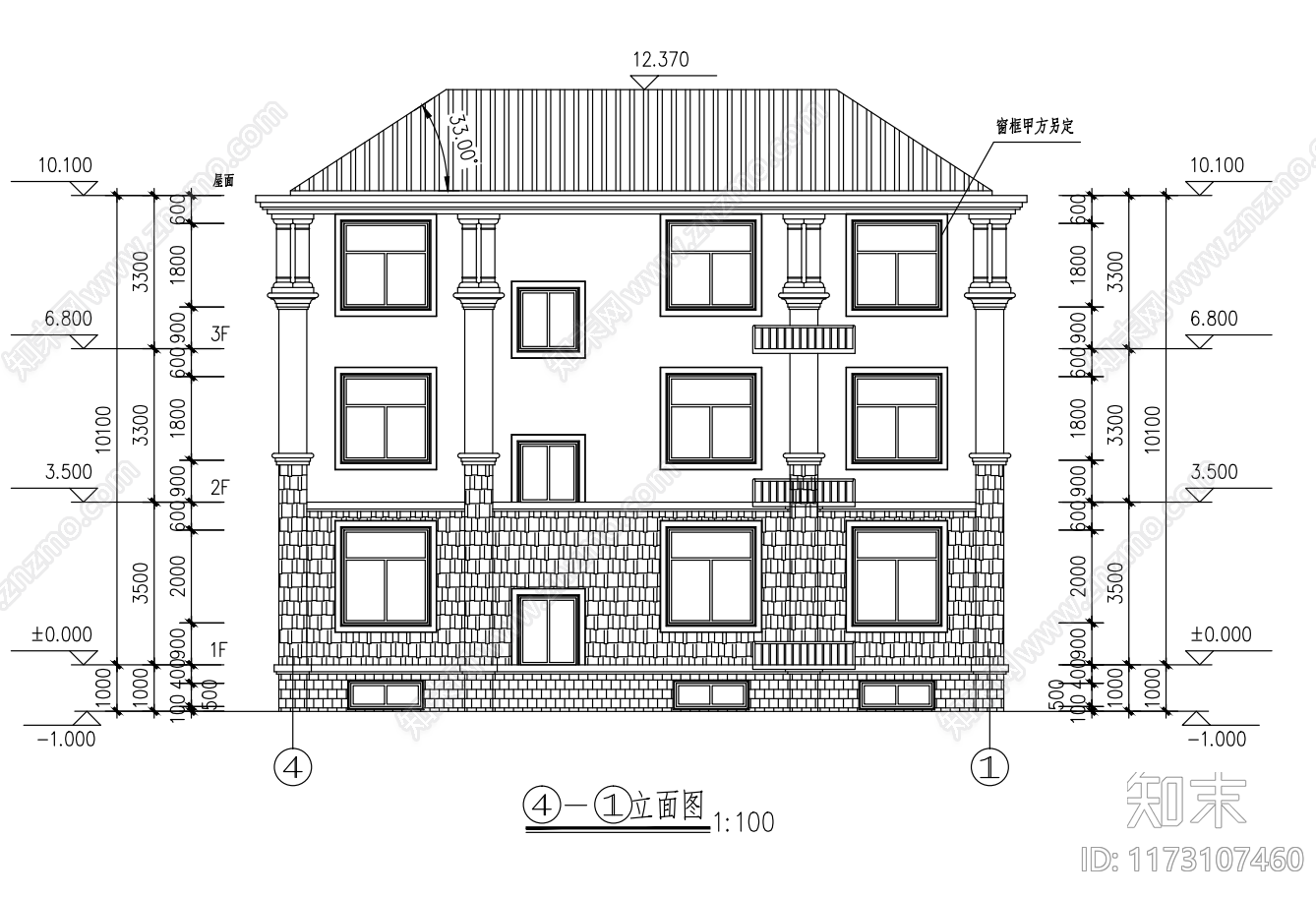 现代别墅建筑cad施工图下载【ID:1173107460】