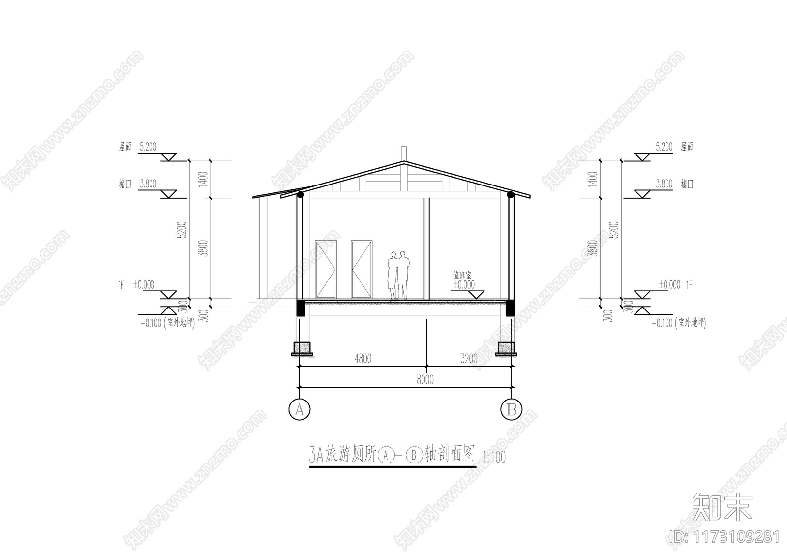 中式公厕施工图下载【ID:1173109281】