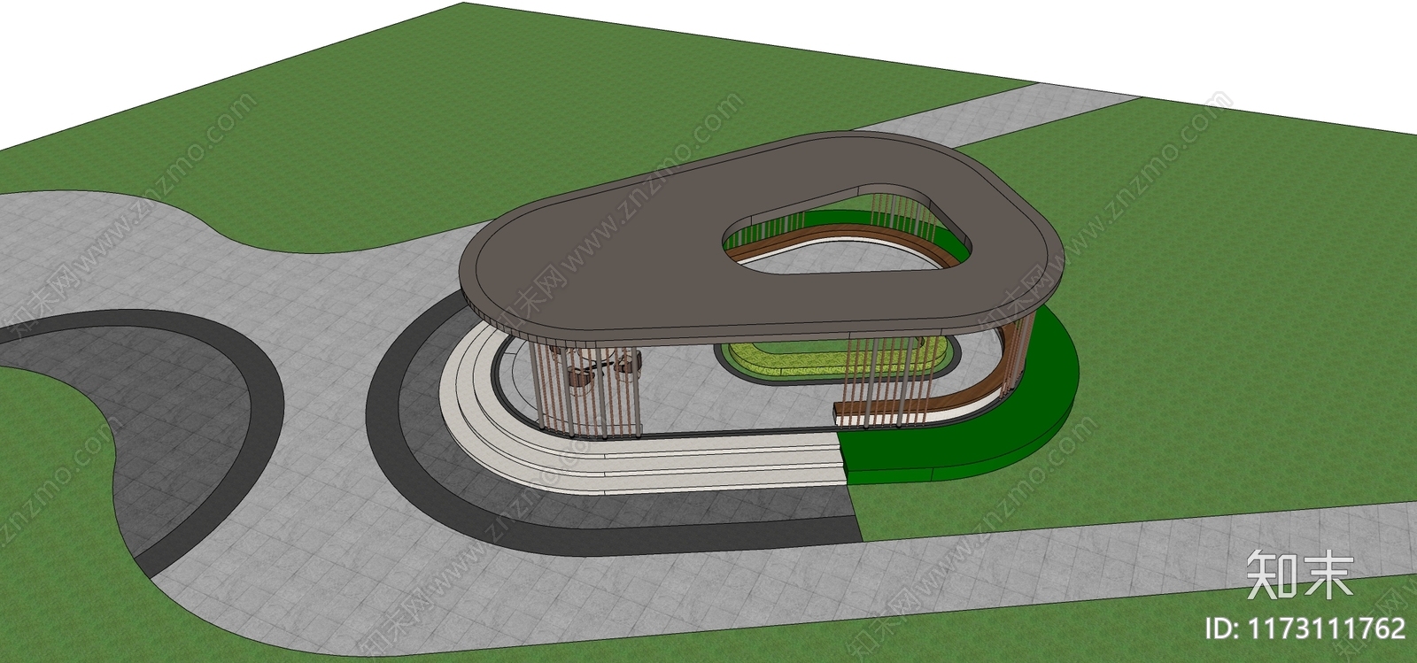 现代亭子SU模型下载【ID:1173111762】
