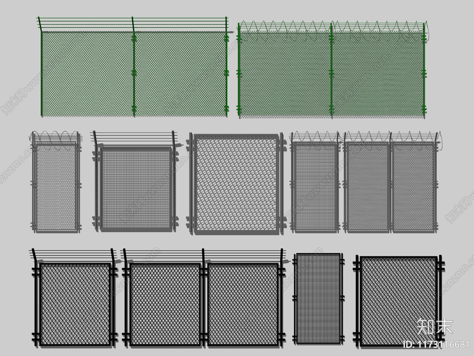 现代工业围墙SU模型下载【ID:1173116681】