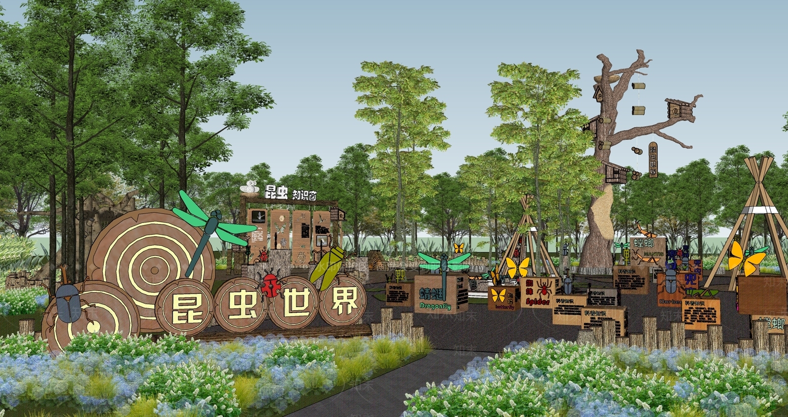 现代景观公园SU模型下载【ID:1173119028】