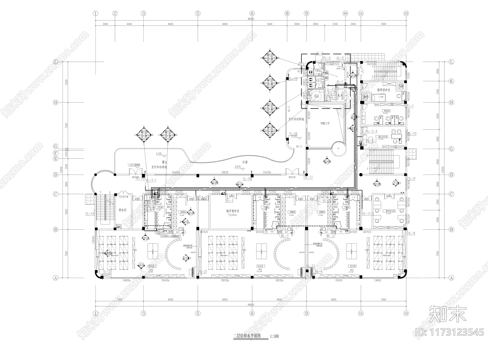 给排水图cad施工图下载【ID:1173123545】