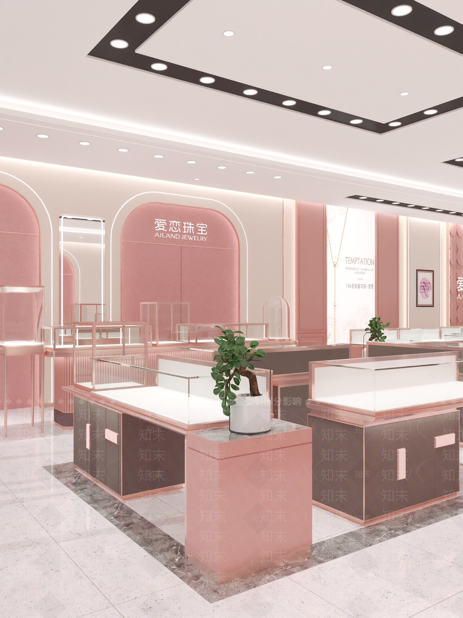 现代轻奢珠宝店3D模型下载【ID:1173127628】