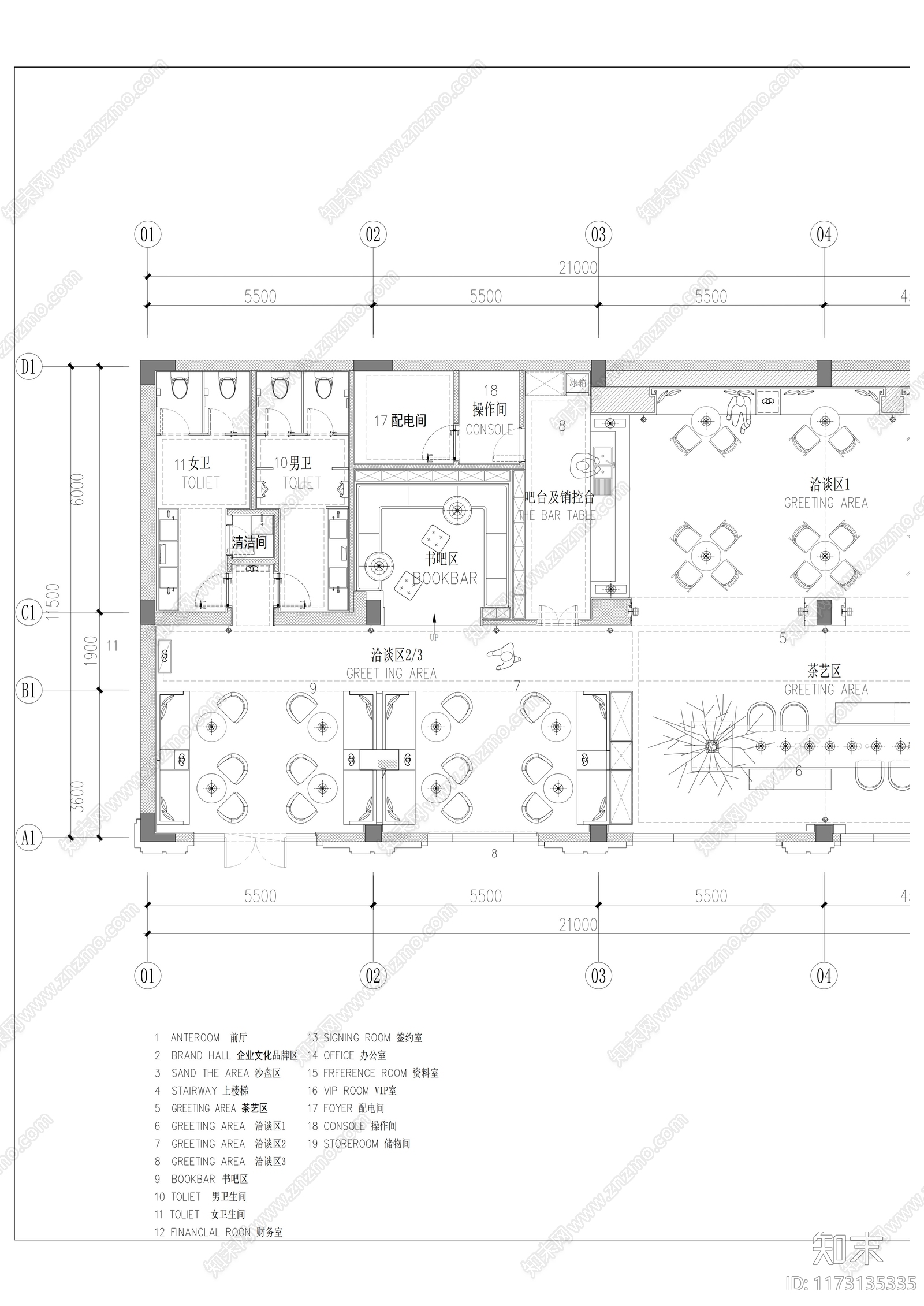 现代售楼处cad施工图下载【ID:1173135335】