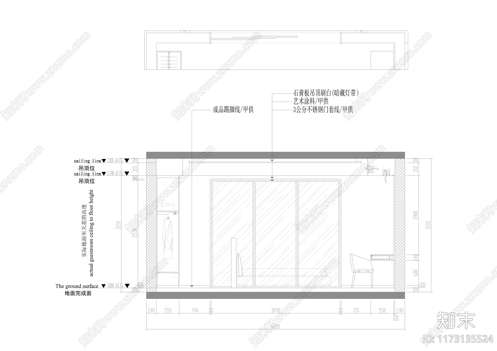 平层cad施工图下载【ID:1173135524】