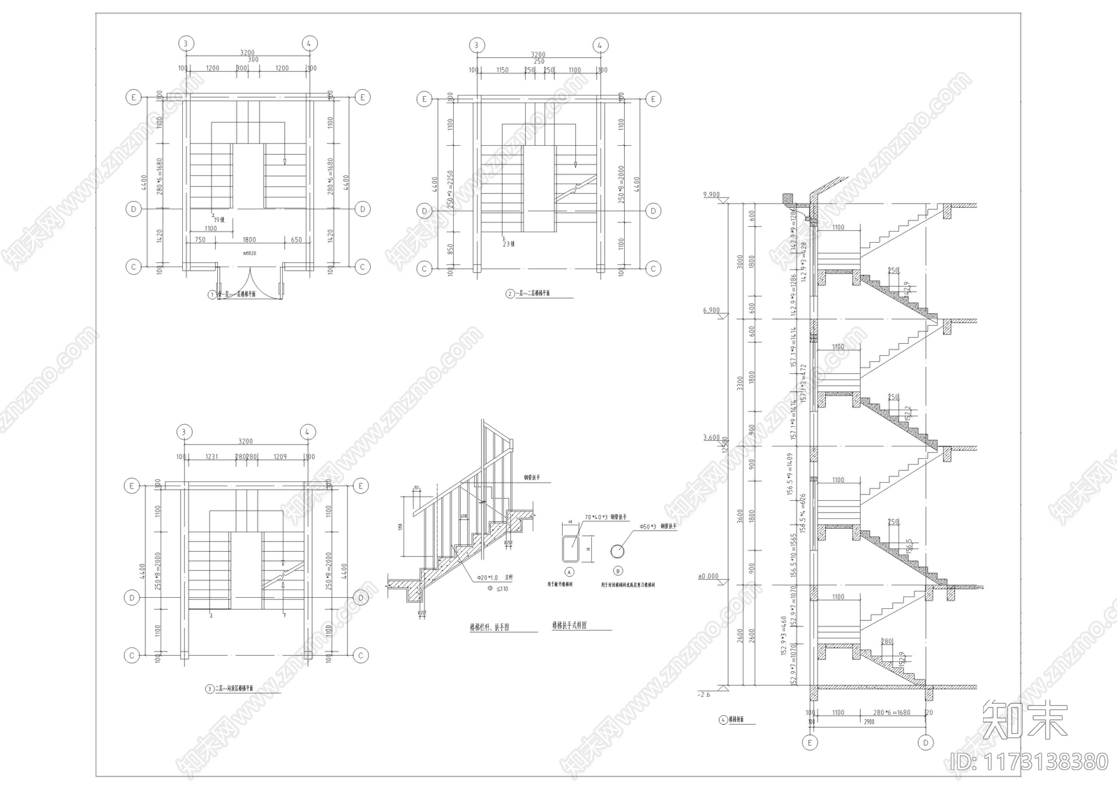 现代新中式别墅建筑cad施工图下载【ID:1173138380】