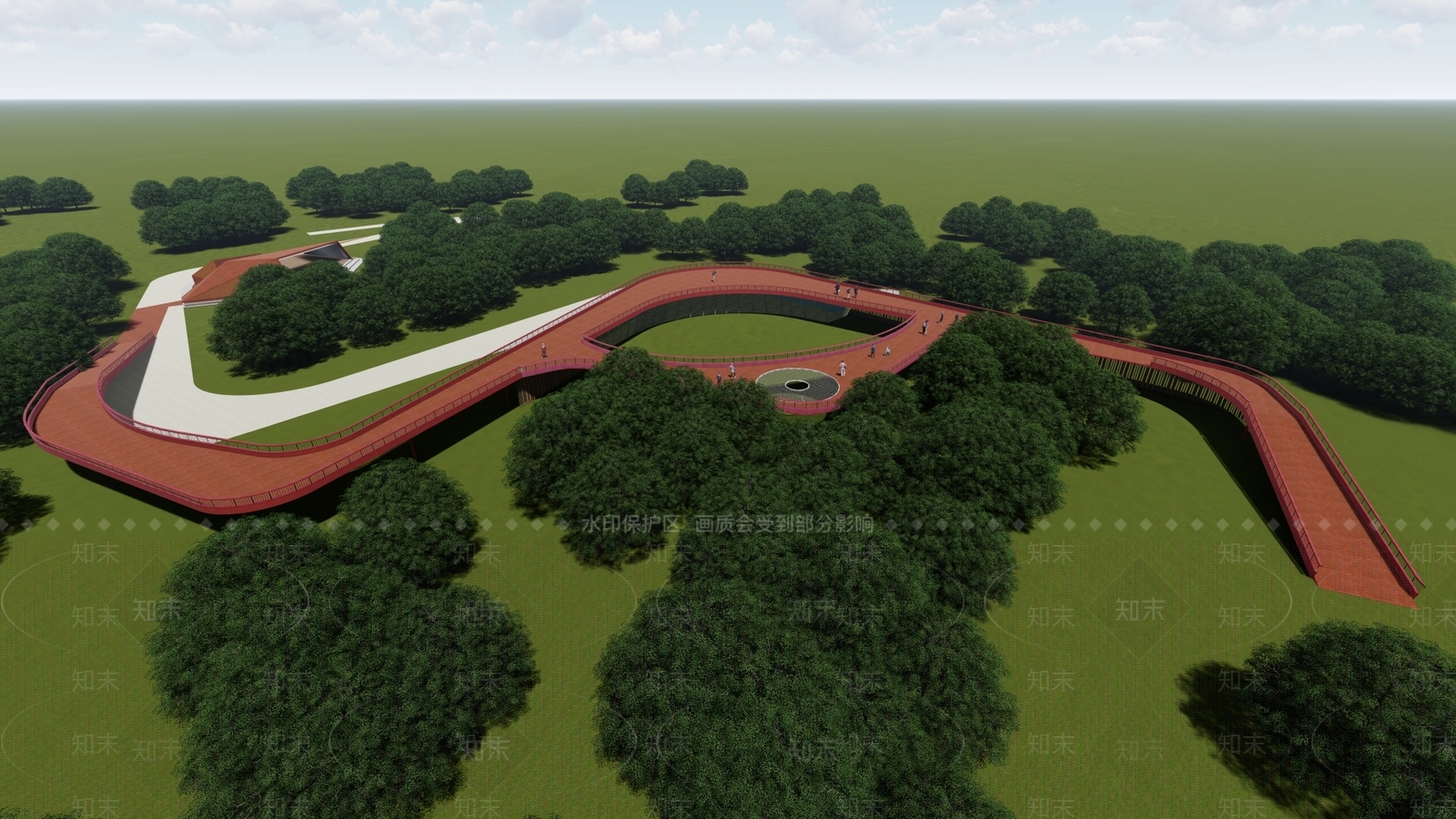 现代景观桥SU模型下载【ID:1173138466】