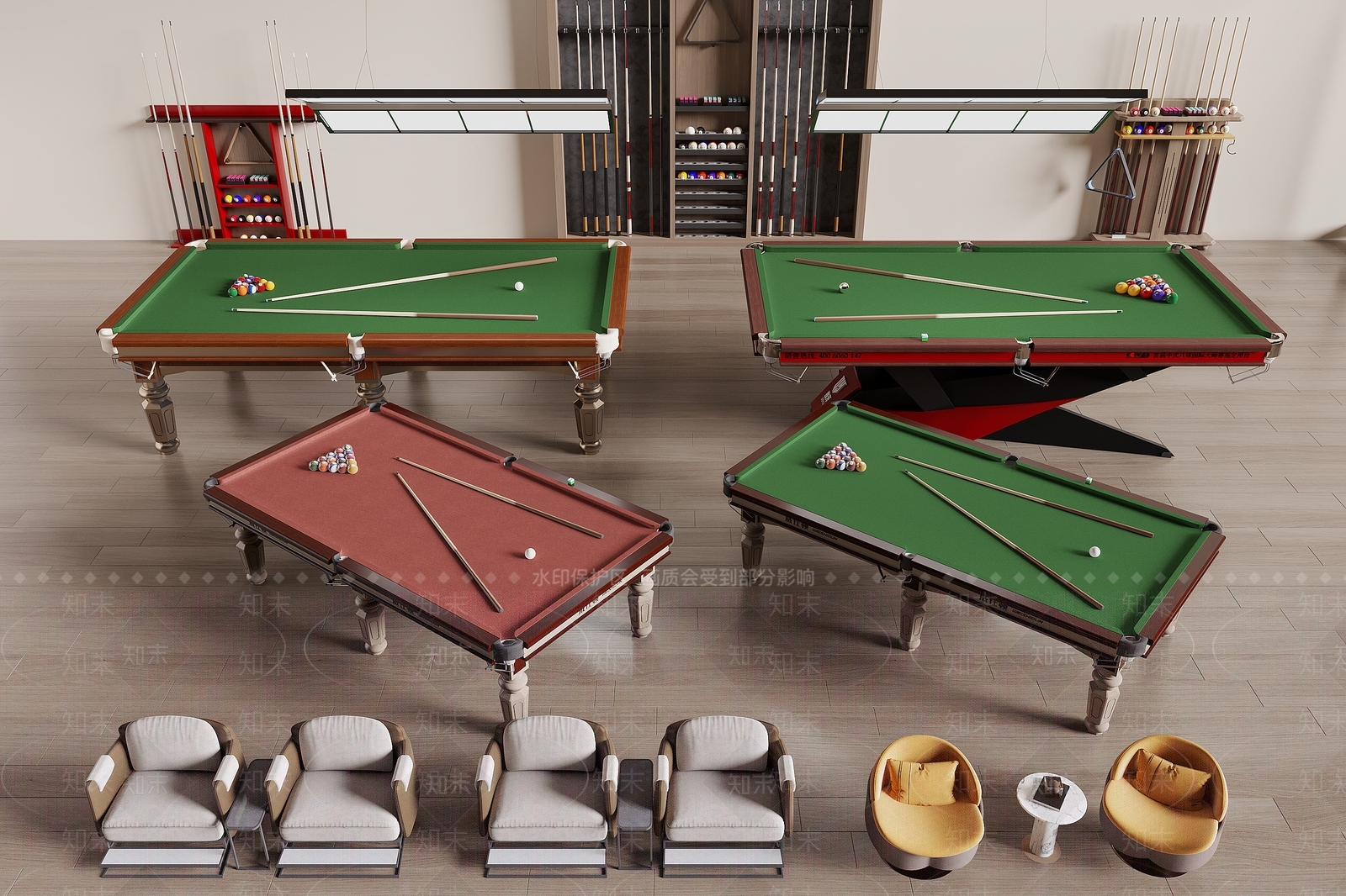 台球桌3D模型下载【ID:1173142280】