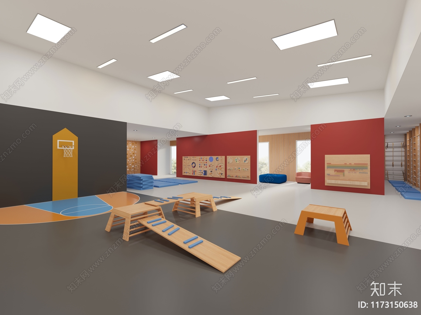 现代幼儿园3D模型下载【ID:1173150638】