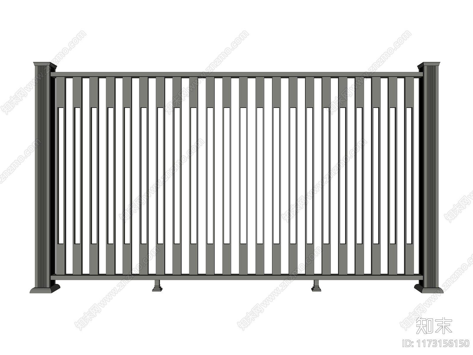 现代围栏护栏SU模型下载【ID:1173156150】