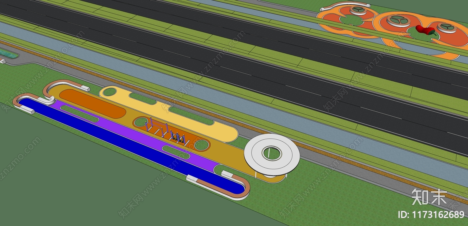 现代口袋公园SU模型下载【ID:1173162689】