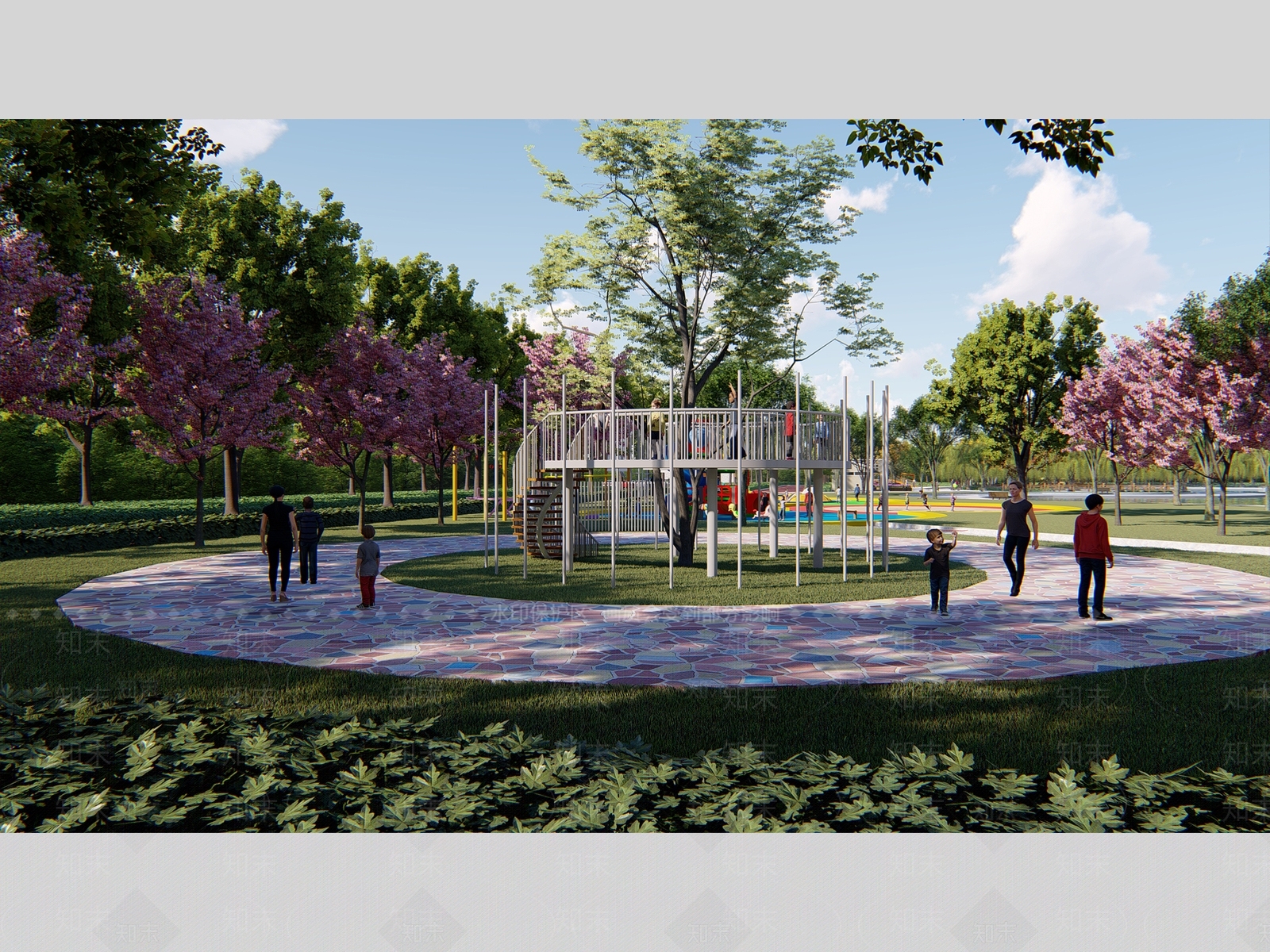 现代景观公园SU模型下载【ID:1173166130】