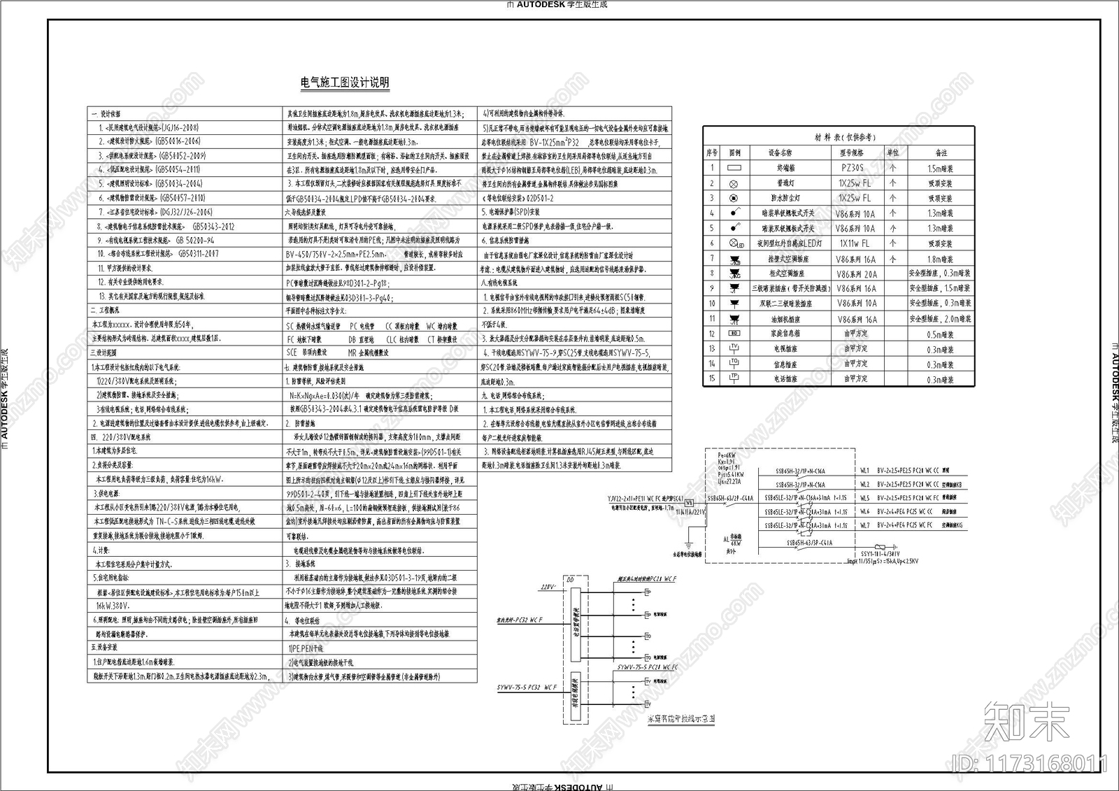 电气图cad施工图下载【ID:1173168011】