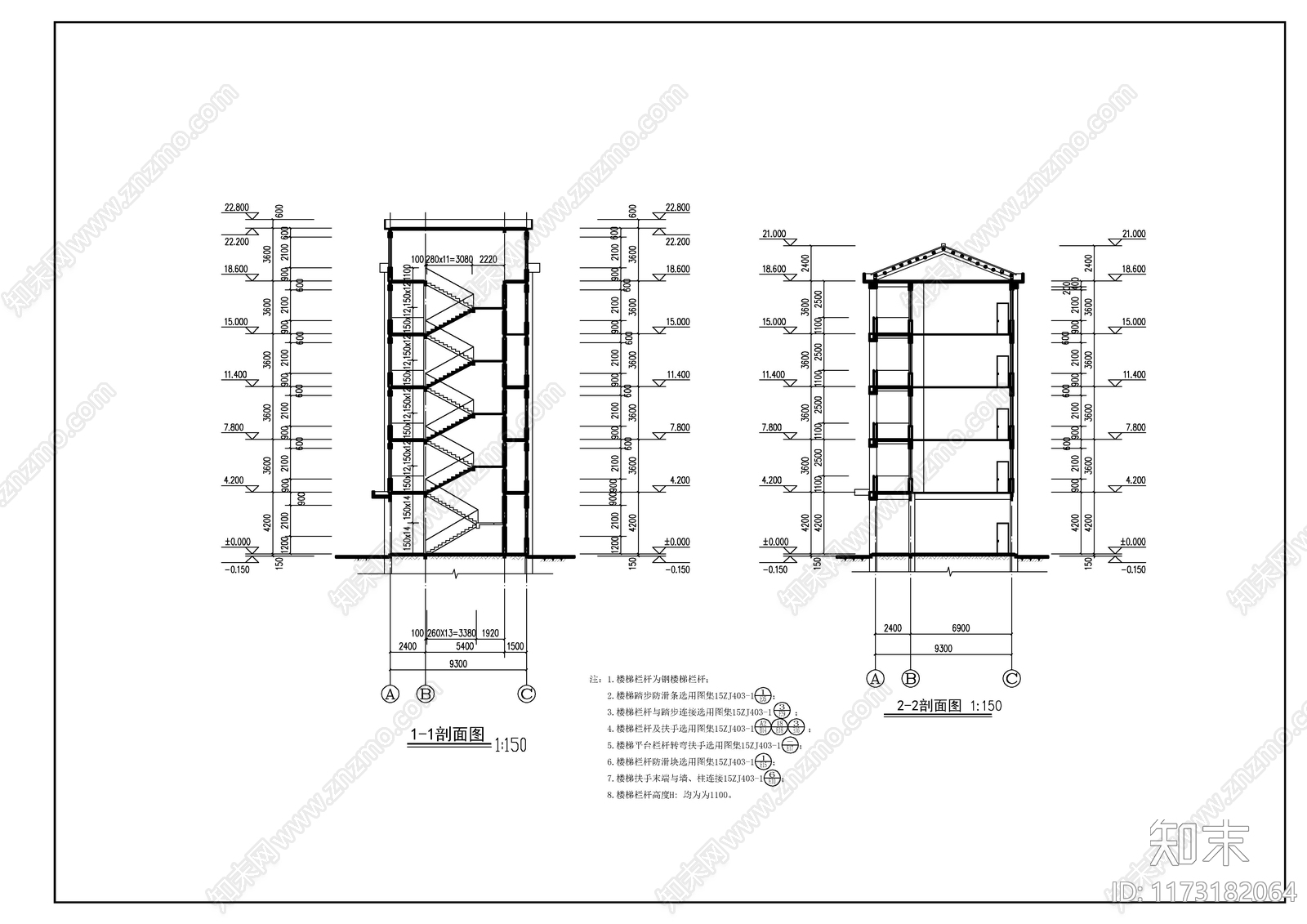 现代学校建筑cad施工图下载【ID:1173182064】