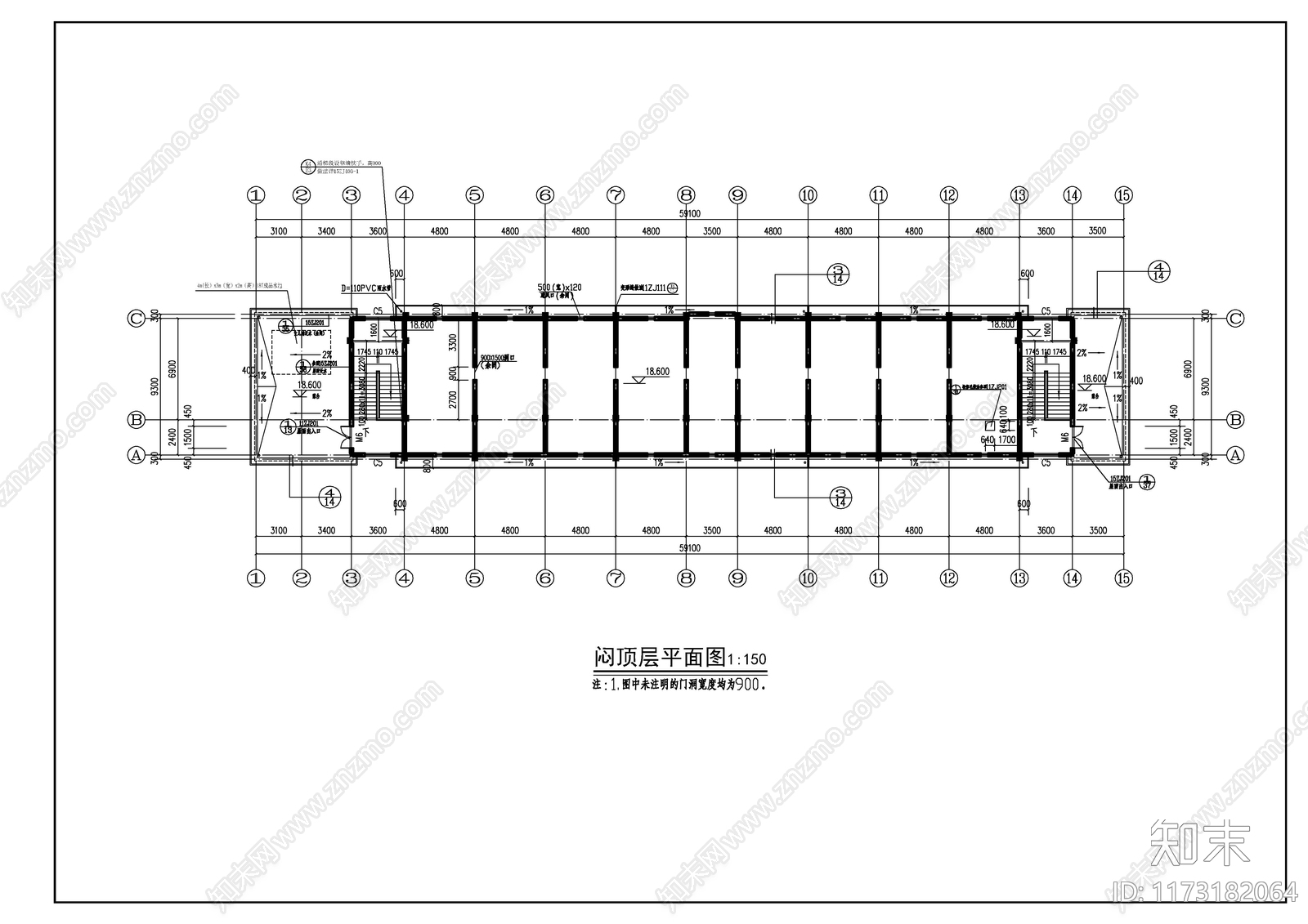 现代学校建筑cad施工图下载【ID:1173182064】