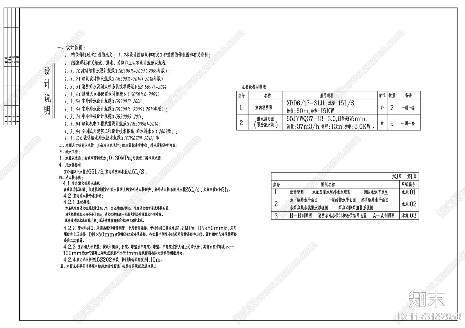 给排水图cad施工图下载【ID:1173182853】