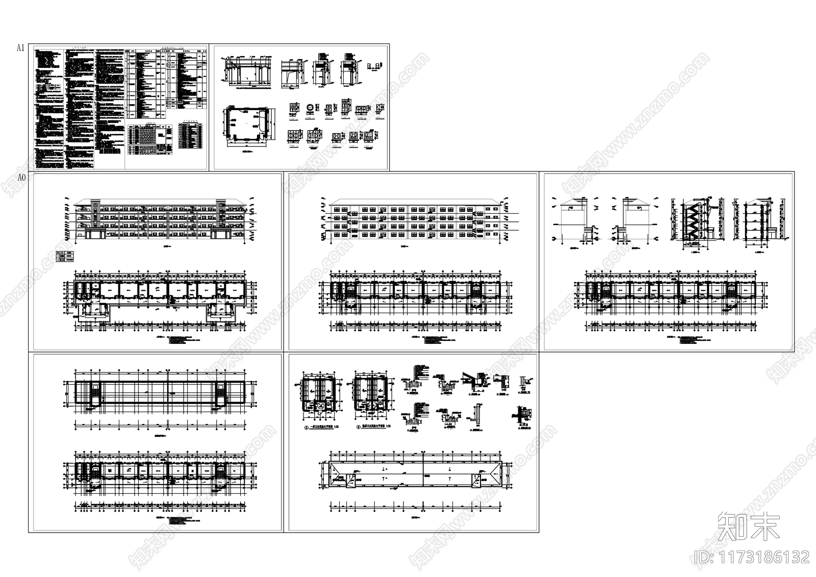 现代学校建筑cad施工图下载【ID:1173186132】