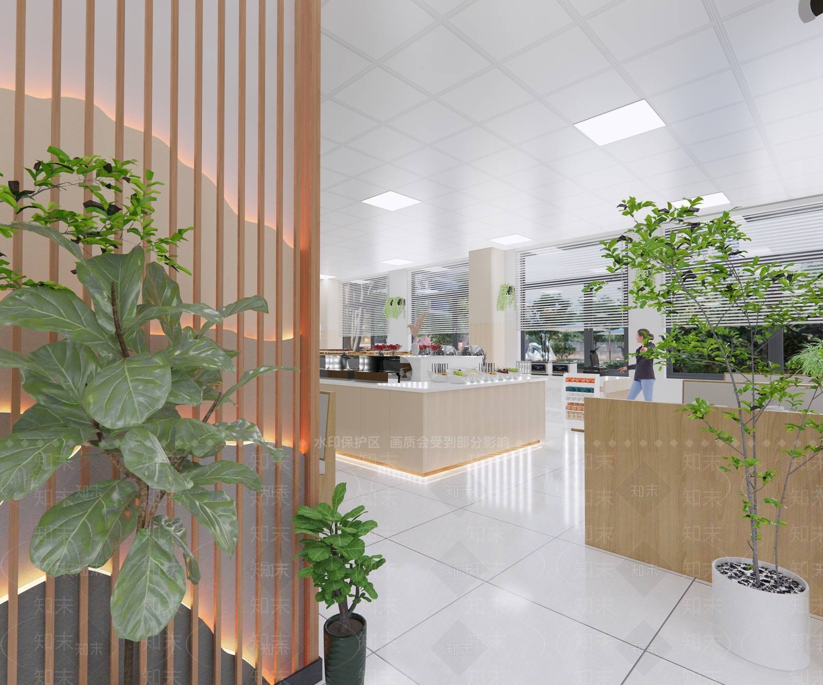 现代新中式自助餐厅SU模型下载【ID:1173187738】