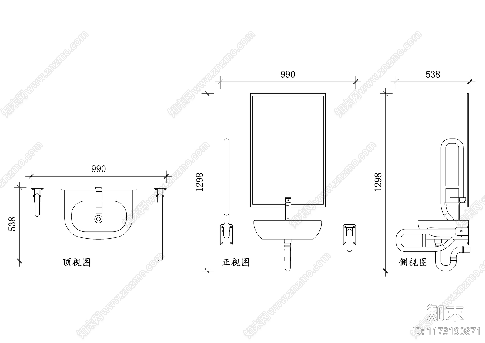 现代卫浴设施施工图下载【ID:1173190871】