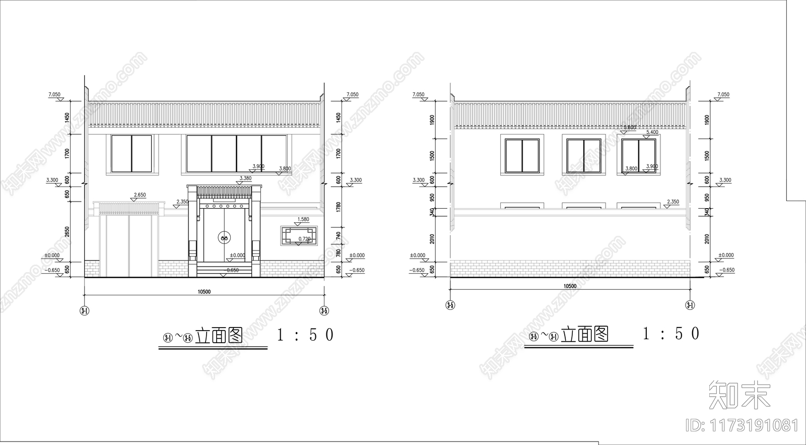 新中式民宿建筑施工图下载【ID:1173191081】