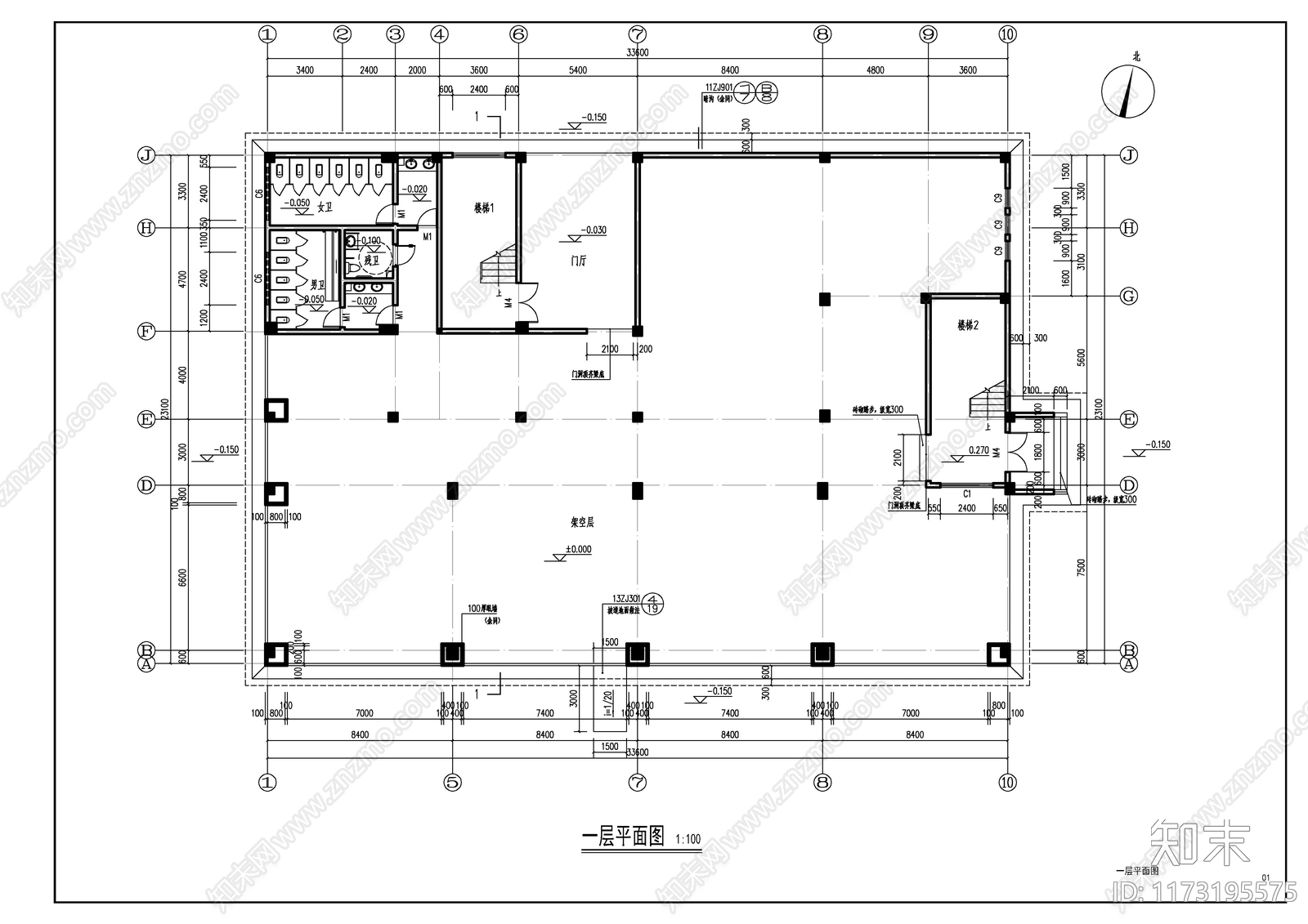 现代新中式学校建筑cad施工图下载【ID:1173195575】