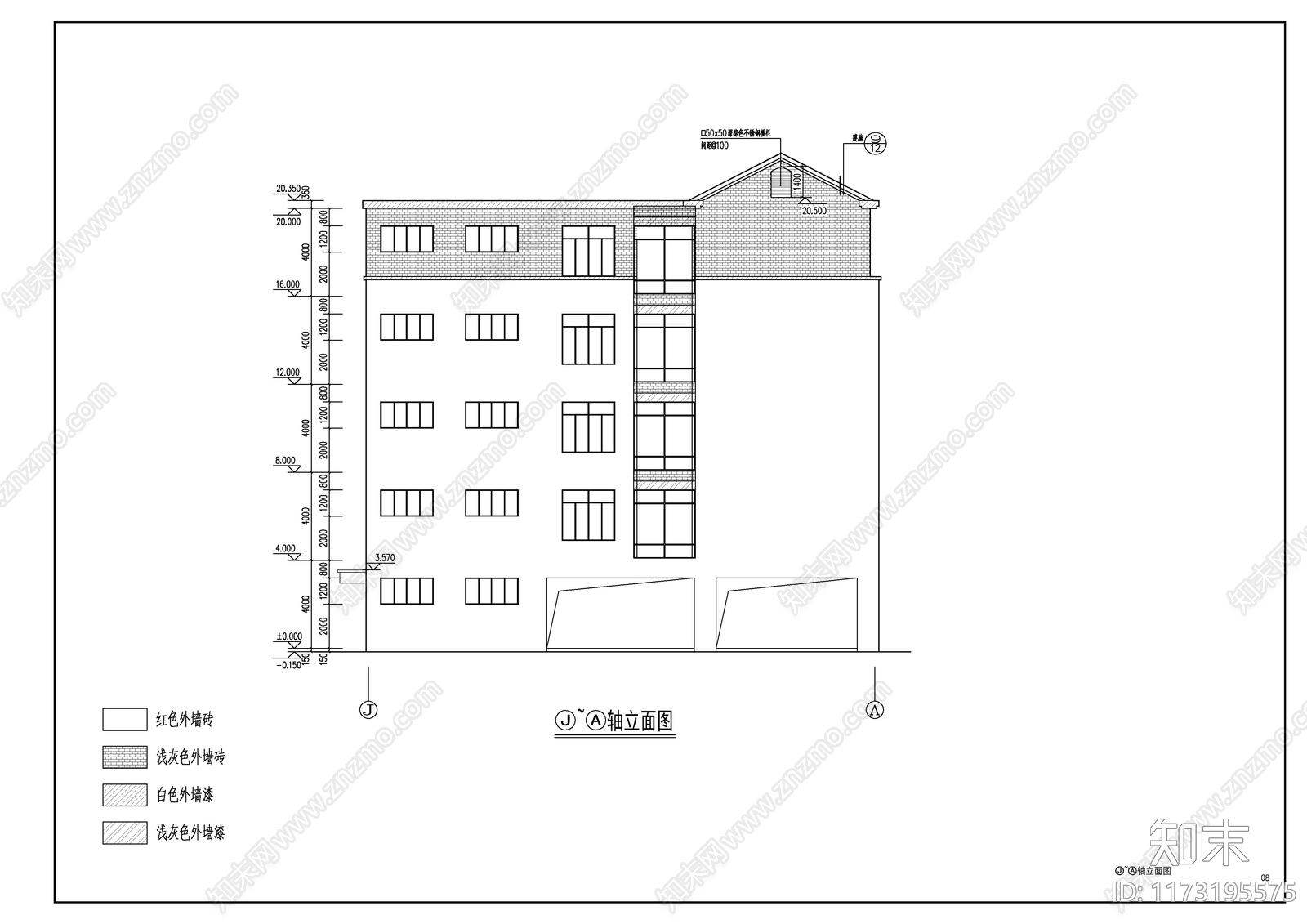 现代新中式学校建筑cad施工图下载【ID:1173195575】