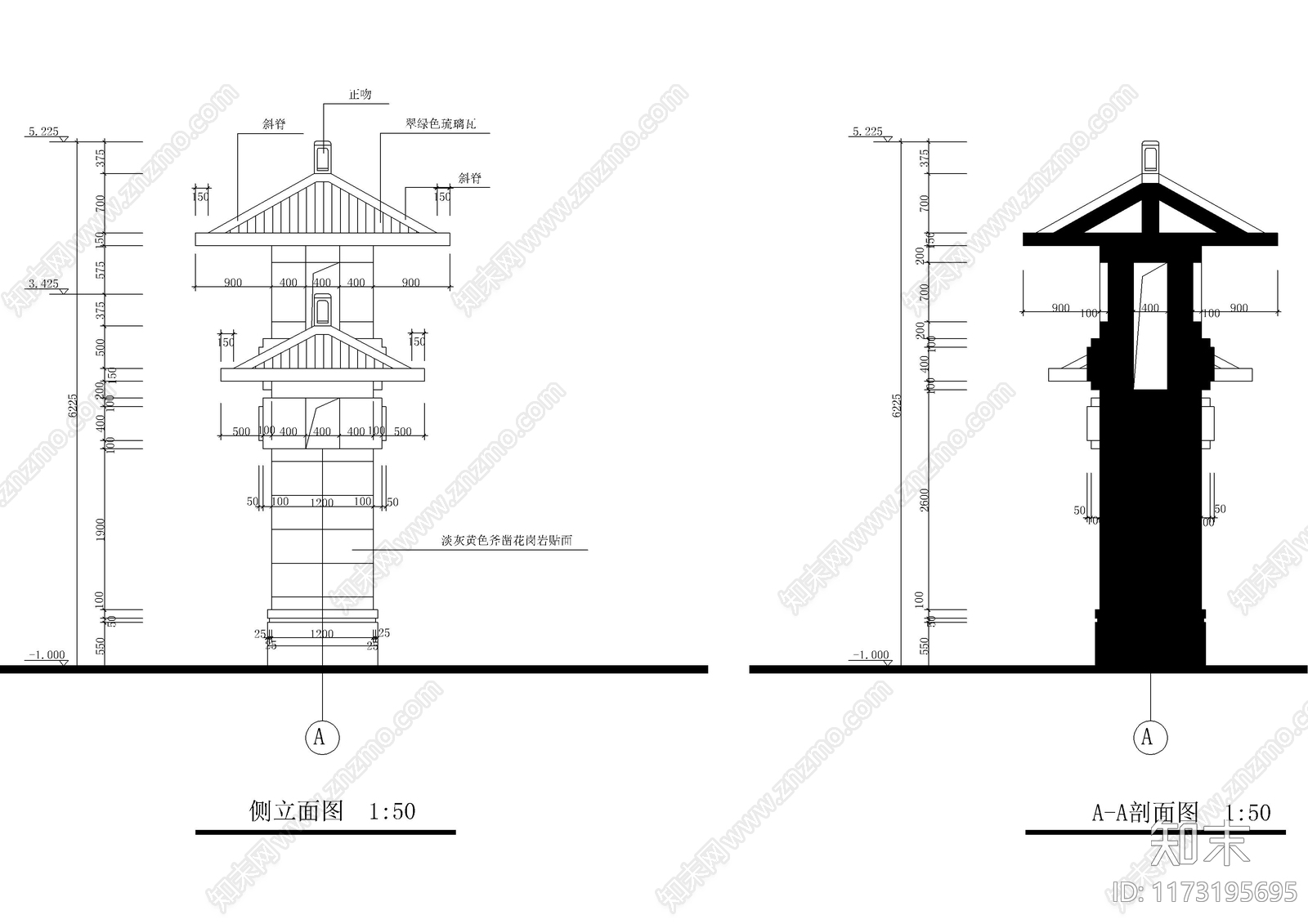 新中式中式古建cad施工图下载【ID:1173195695】